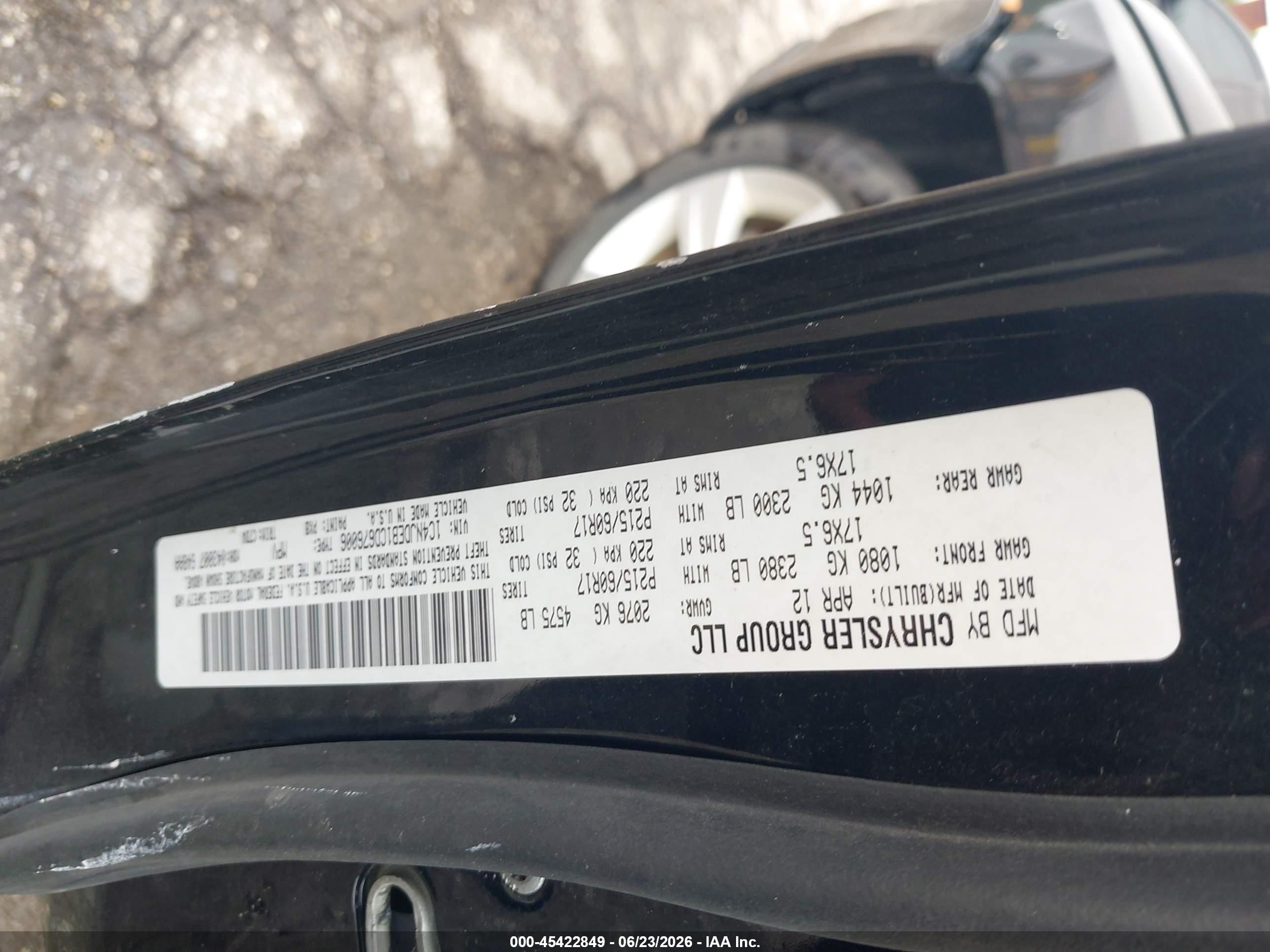 2012 Jeep Compass Latitude Black vin: 1C4NJDEB1CD676006