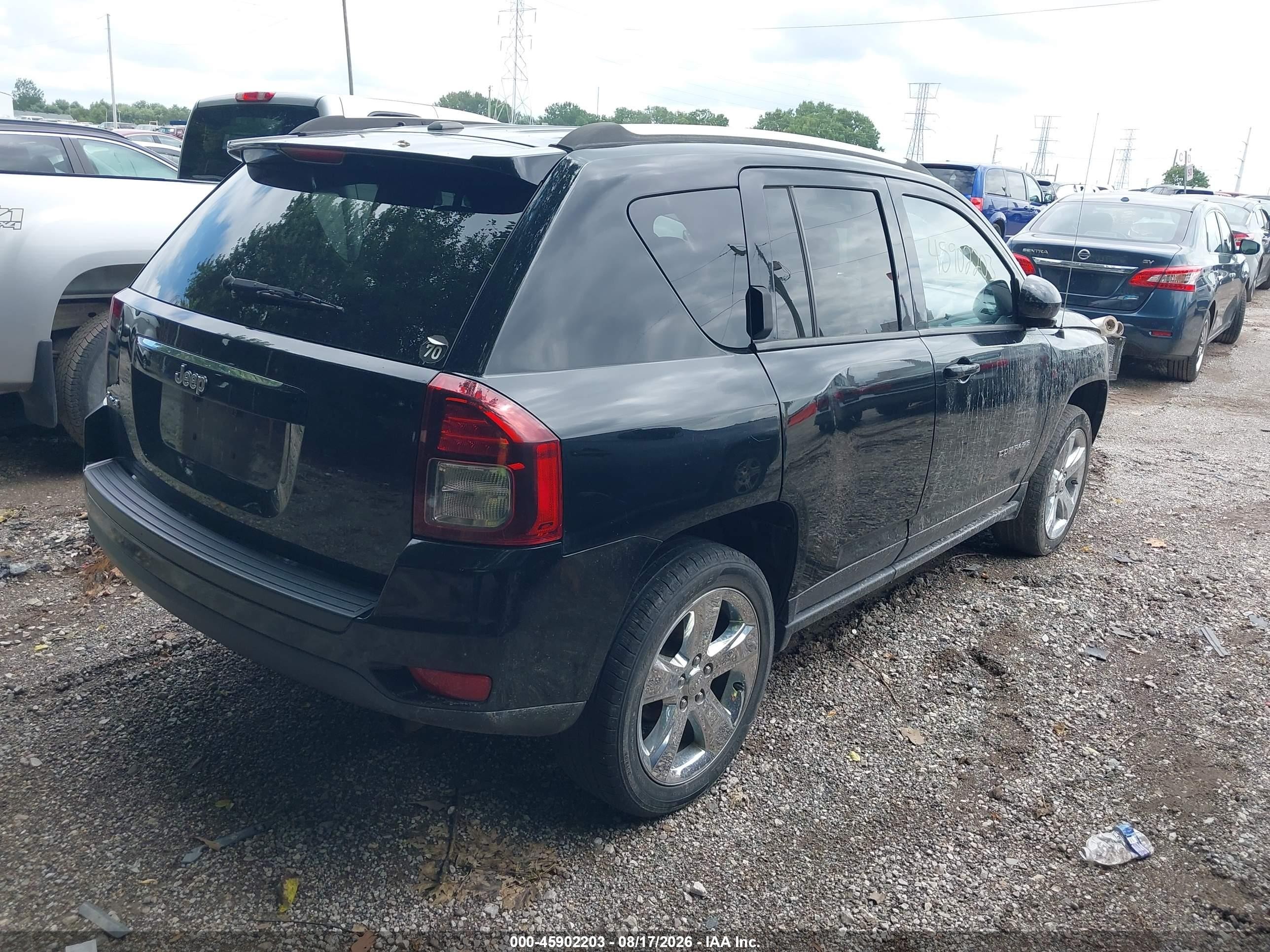 2014 Jeep Compass Latitude Black vin: 1C4NJDEB1ED603401