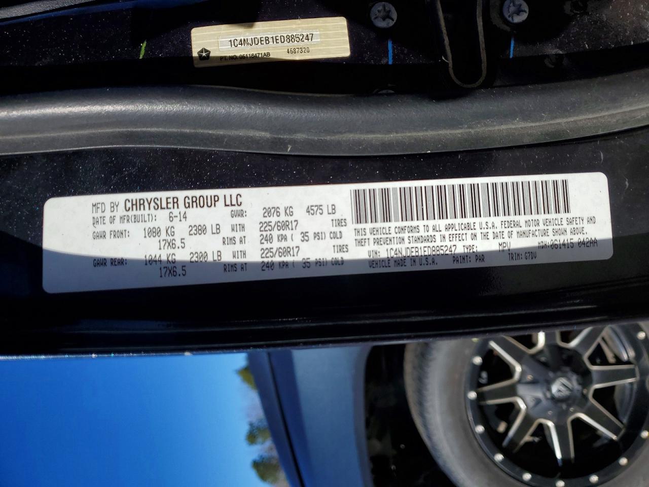 2014 Jeep Compass Blue vin: 1C4NJDEB1ED885247