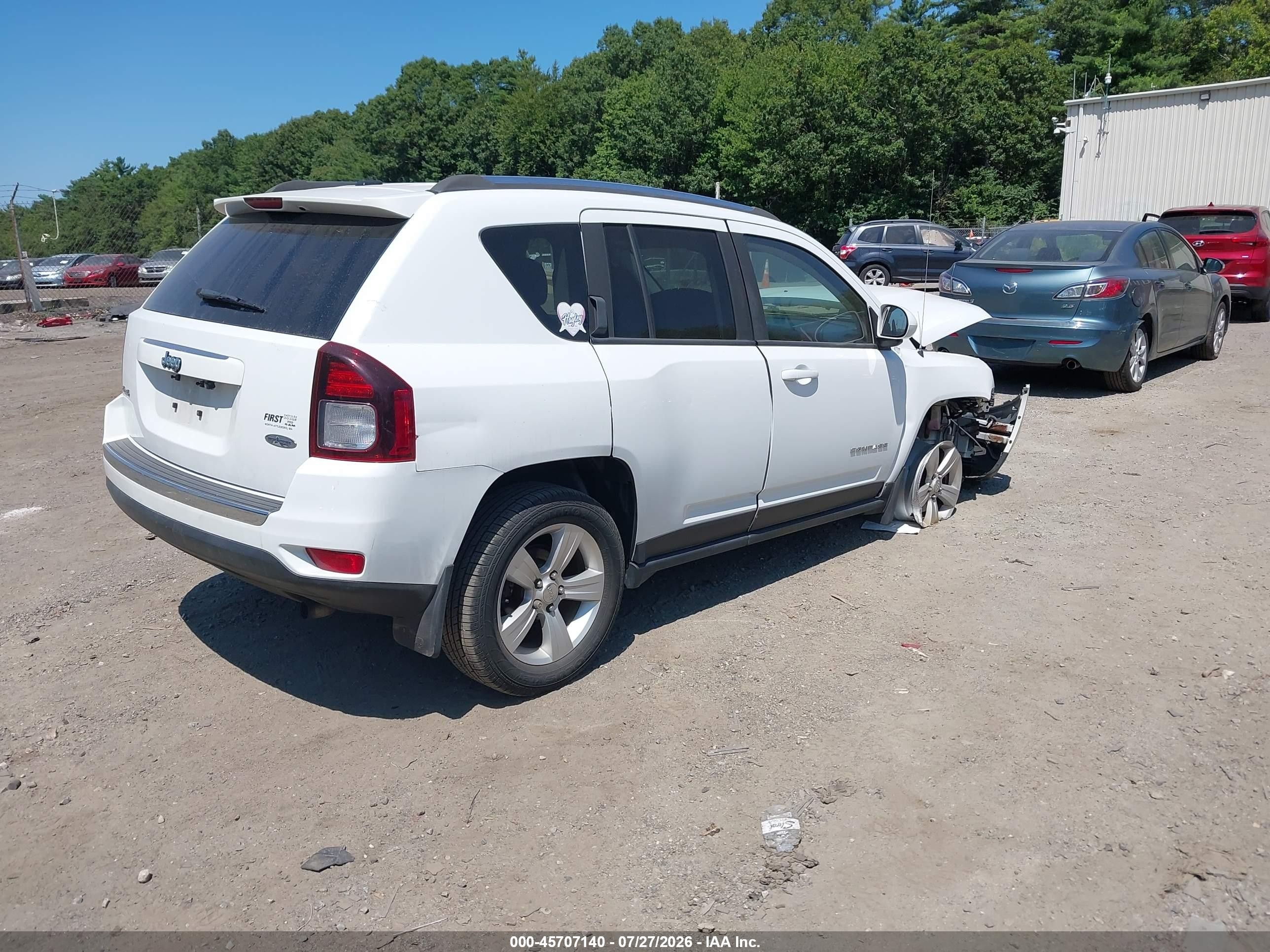 2015 Jeep Compass High Altitude Edition White vin: 1C4NJDEB2FD427377