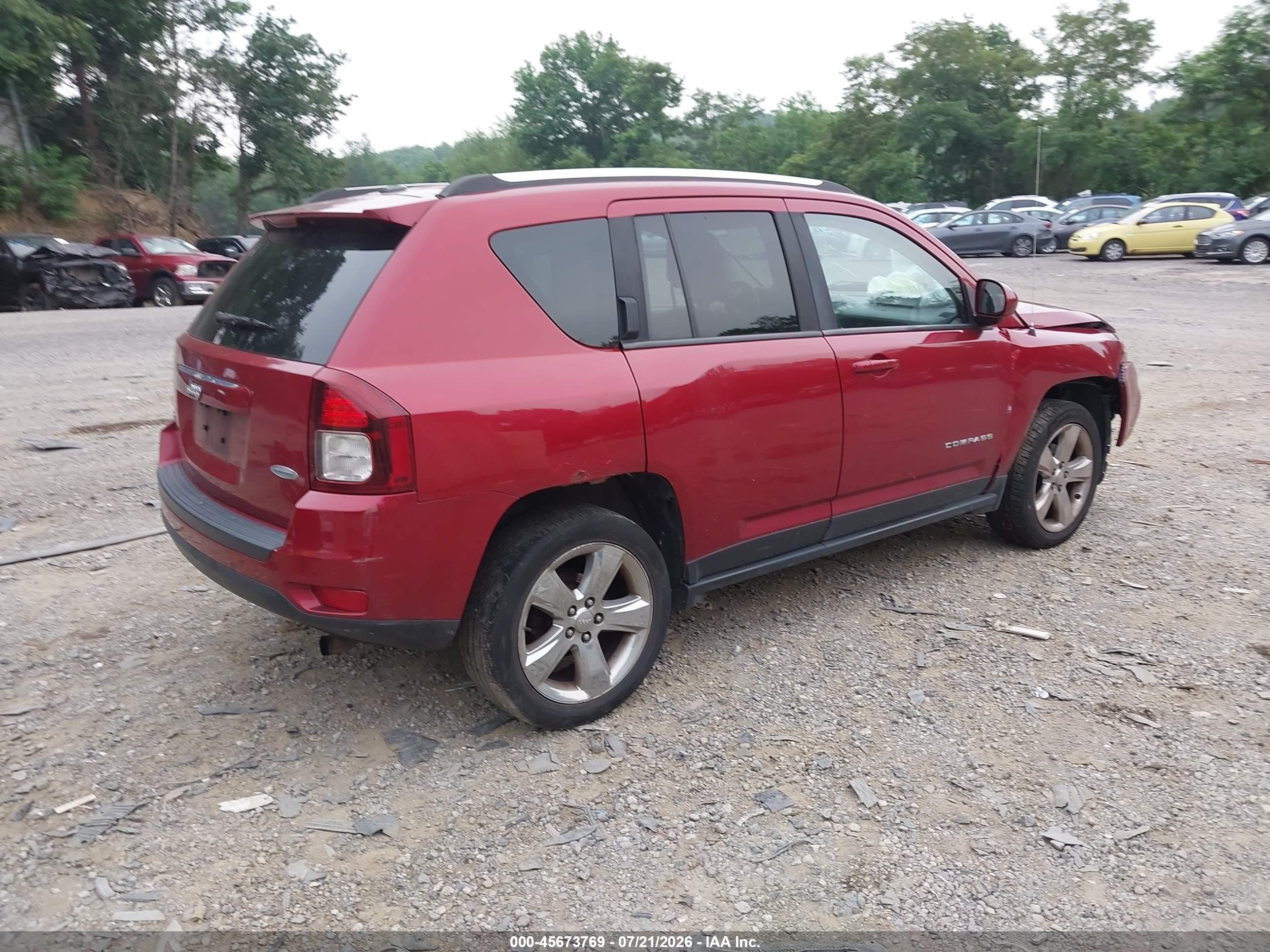 2014 Jeep Compass Latitude Красный vin: 1C4NJDEB3ED718677