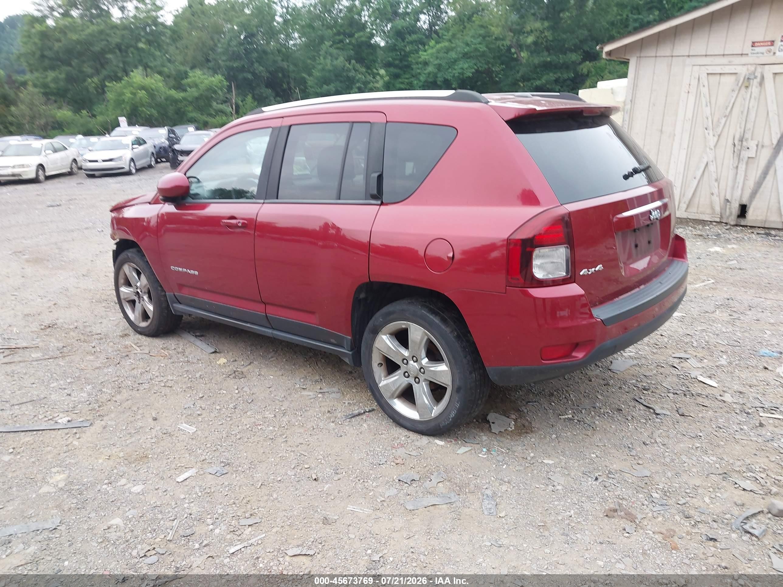 2014 Jeep Compass Latitude Красный vin: 1C4NJDEB3ED718677