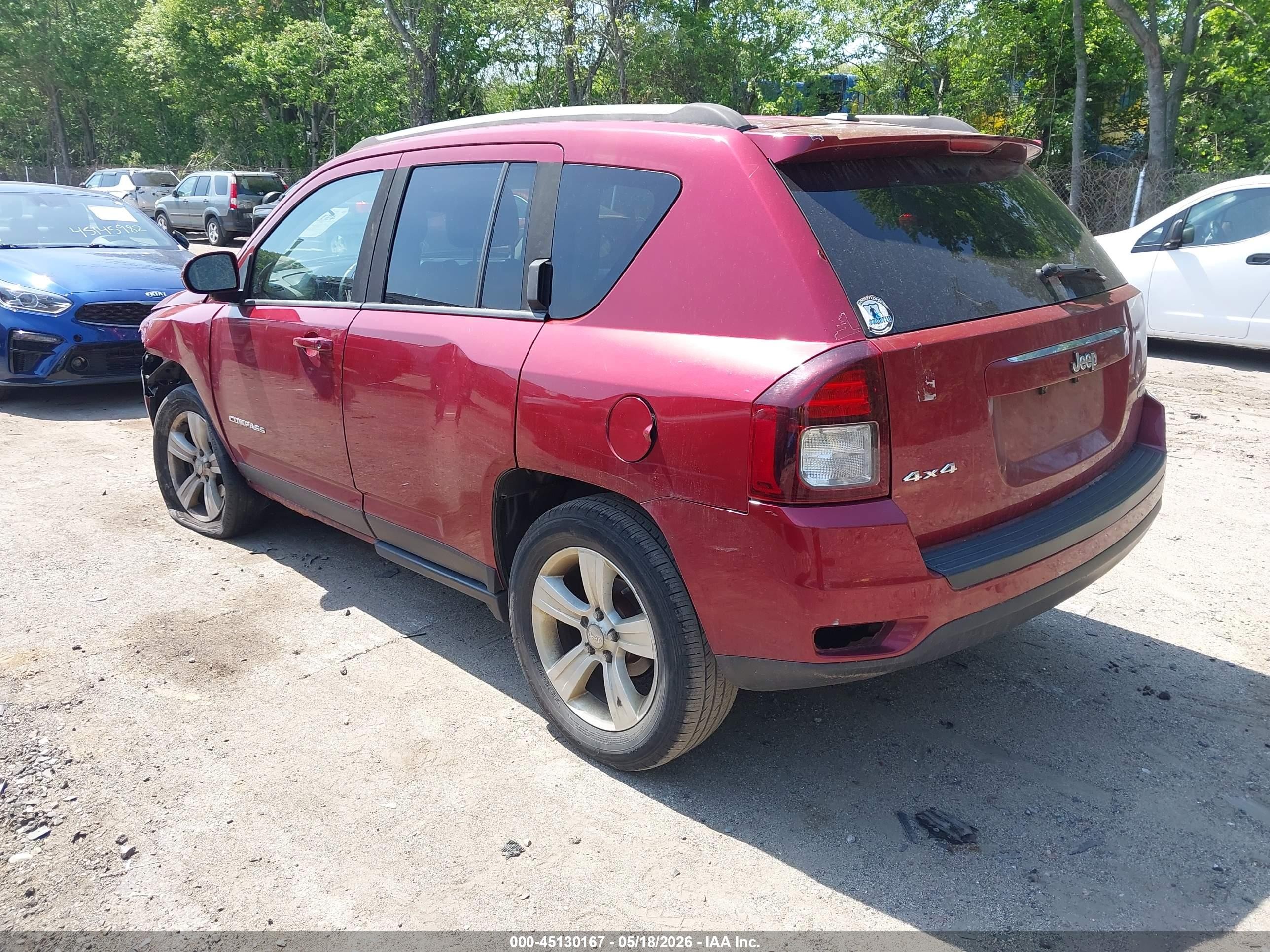 2014 Jeep Compass Latitude Red vin: 1C4NJDEB3ED816348