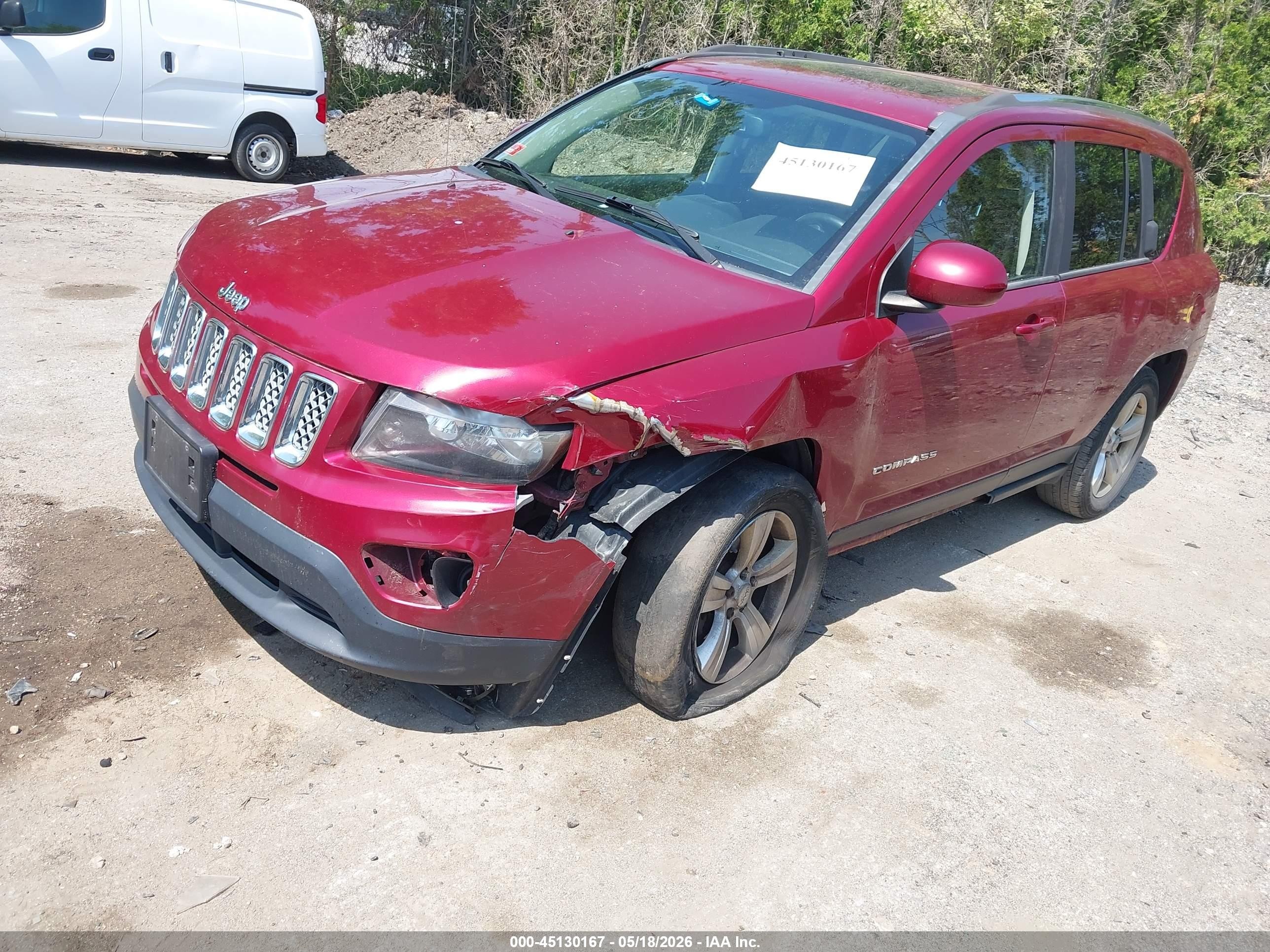 2014 Jeep Compass Latitude Red vin: 1C4NJDEB3ED816348