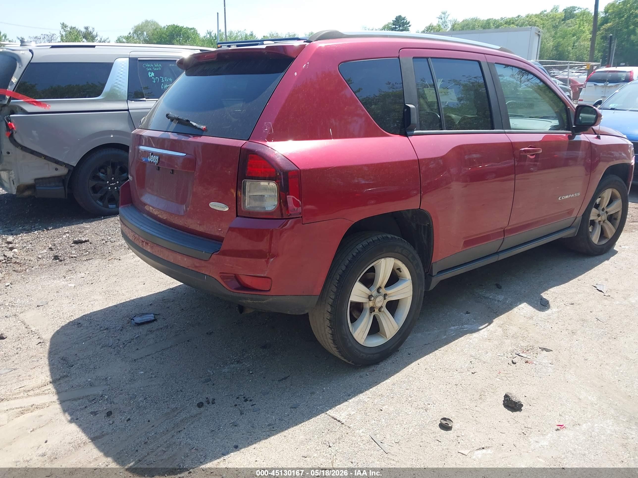 2014 Jeep Compass Latitude Red vin: 1C4NJDEB3ED816348