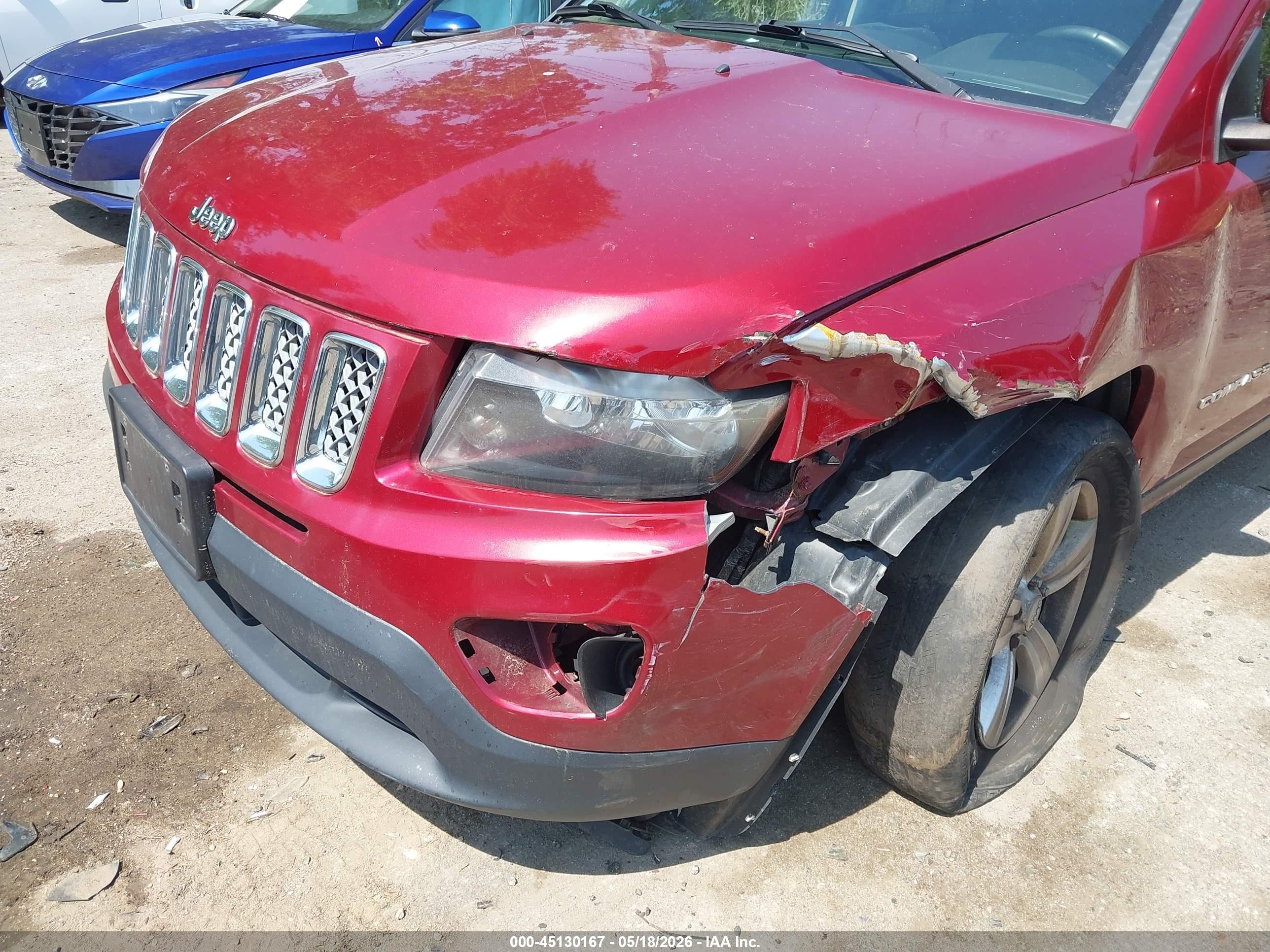 2014 Jeep Compass Latitude Red vin: 1C4NJDEB3ED816348