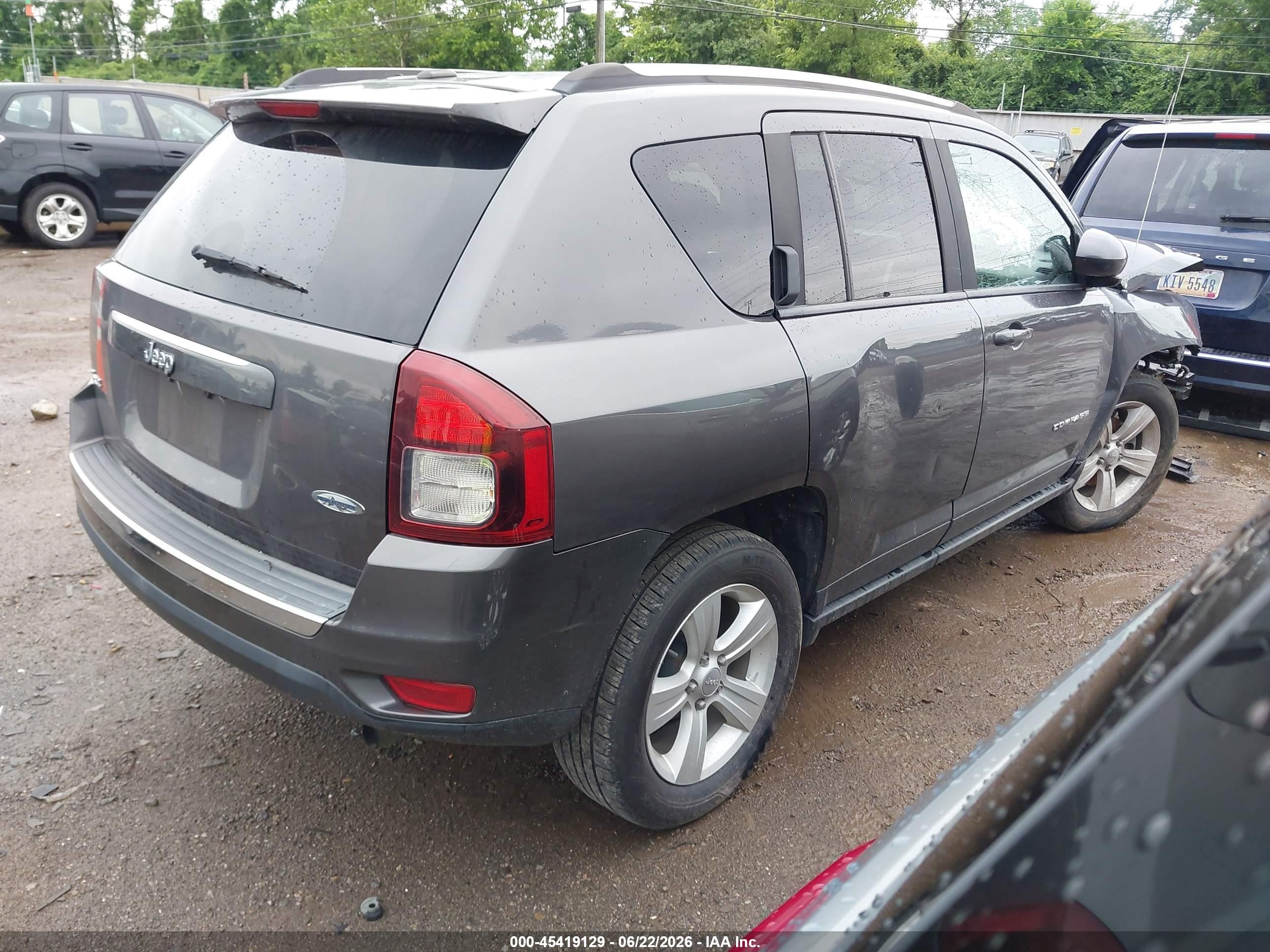 2015 Jeep Compass High Altitude Edition Серый vin: 1C4NJDEB3FD208038