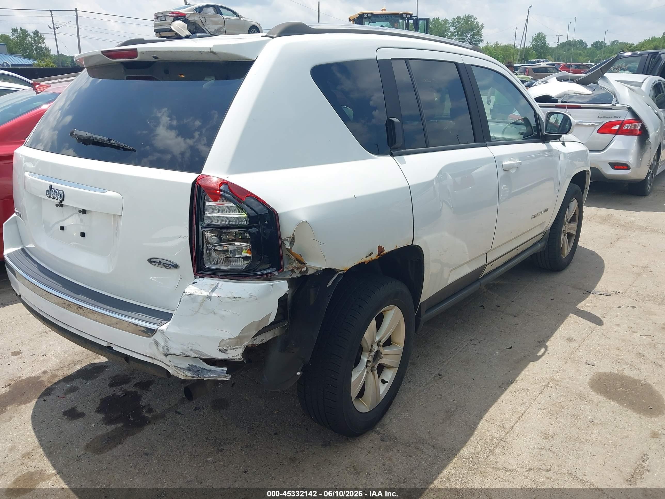 2015 Jeep Compass High Altitude Edition White vin: 1C4NJDEB3FD412547