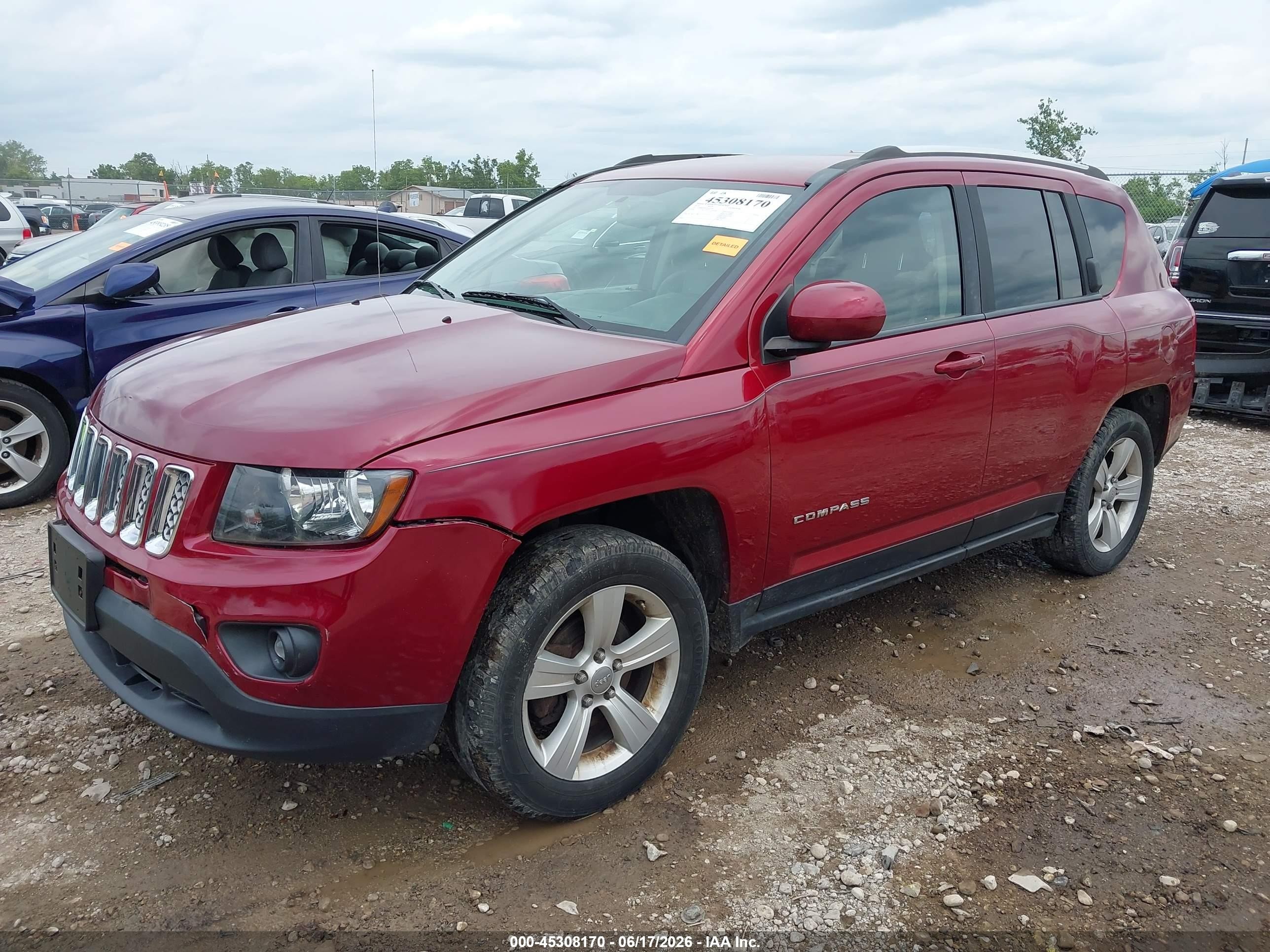2014 Jeep Compass Latitude Red vin: 1C4NJDEB4ED722530