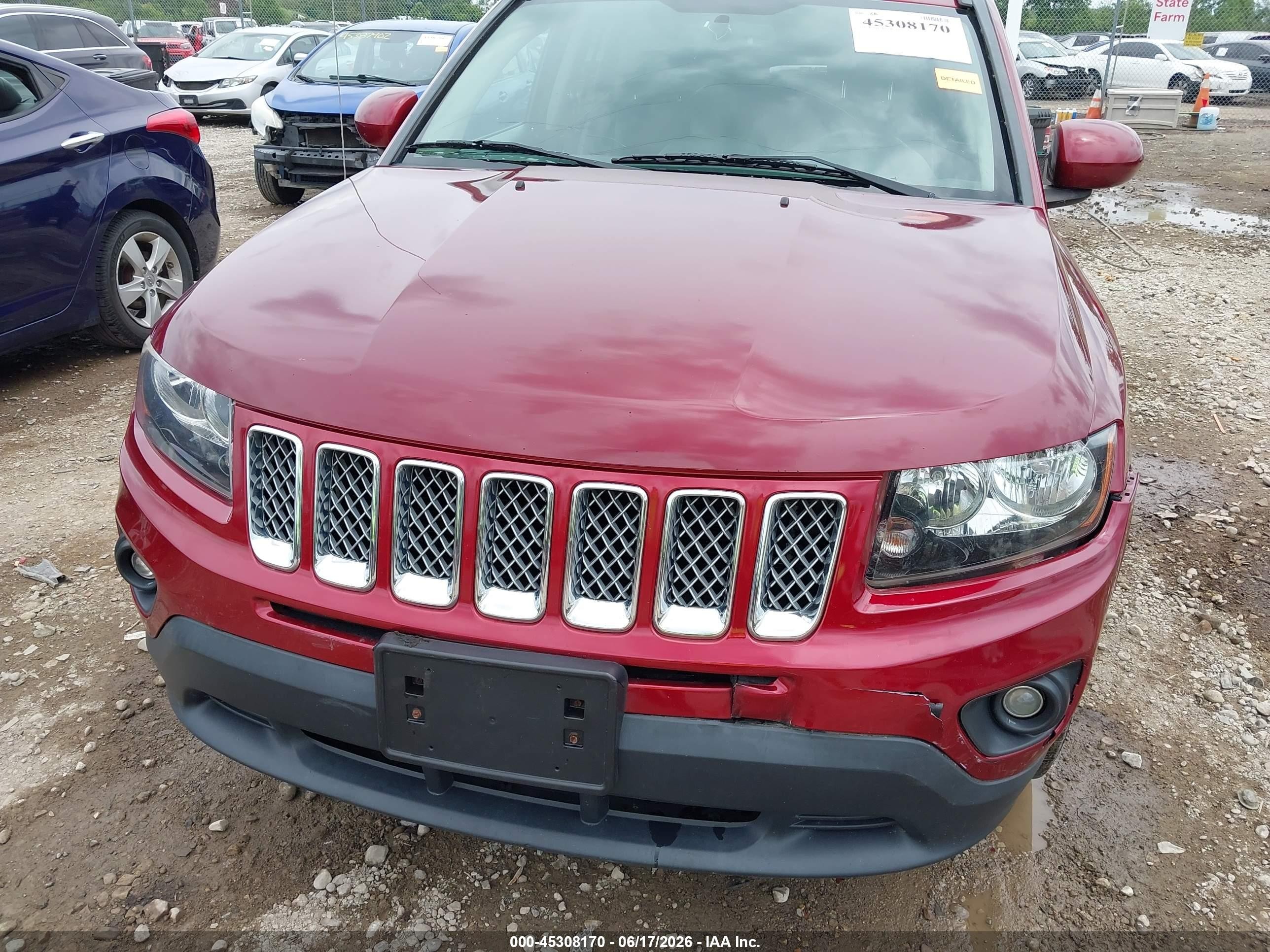 2014 Jeep Compass Latitude Red vin: 1C4NJDEB4ED722530