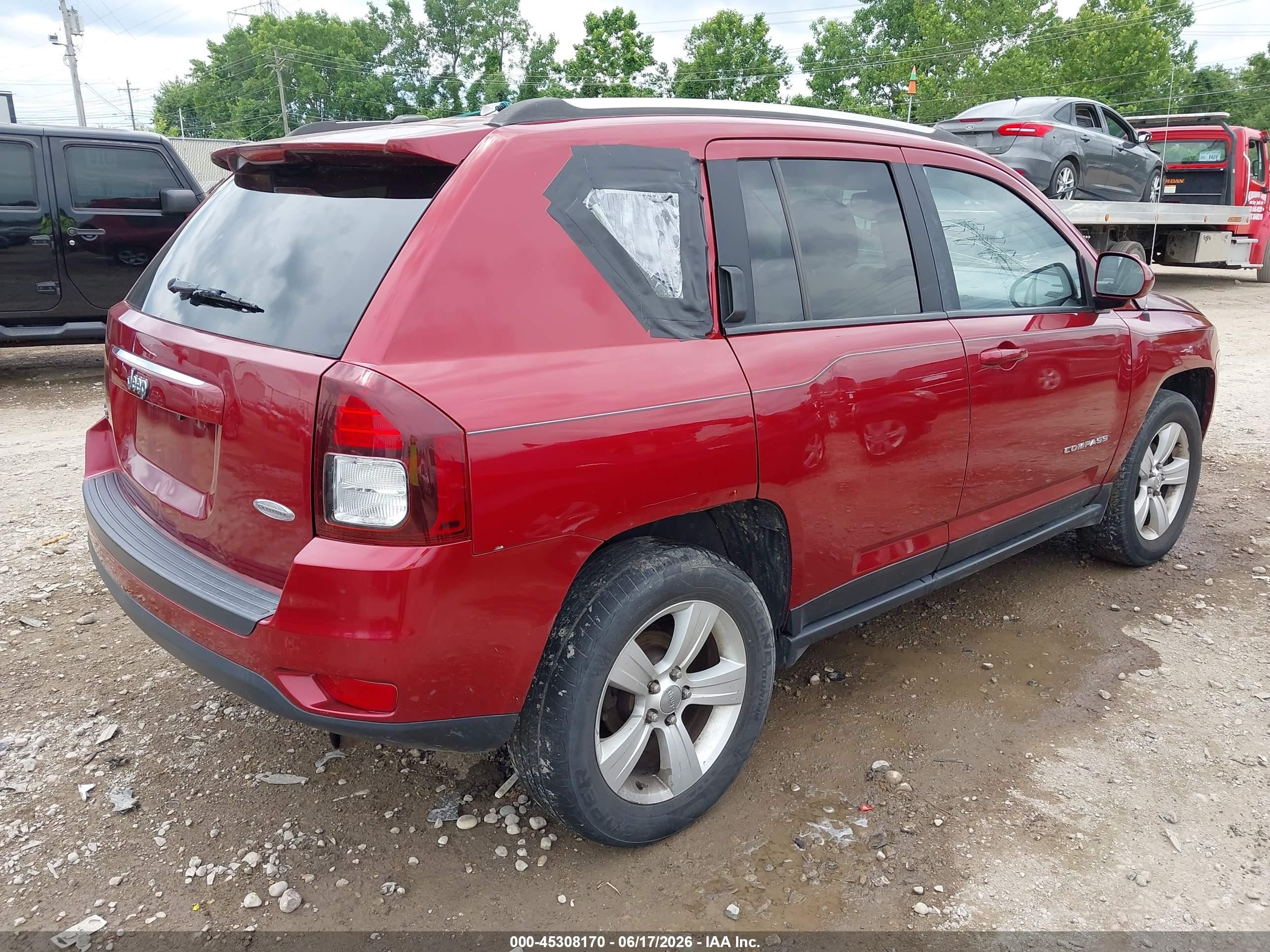 2014 Jeep Compass Latitude Red vin: 1C4NJDEB4ED722530