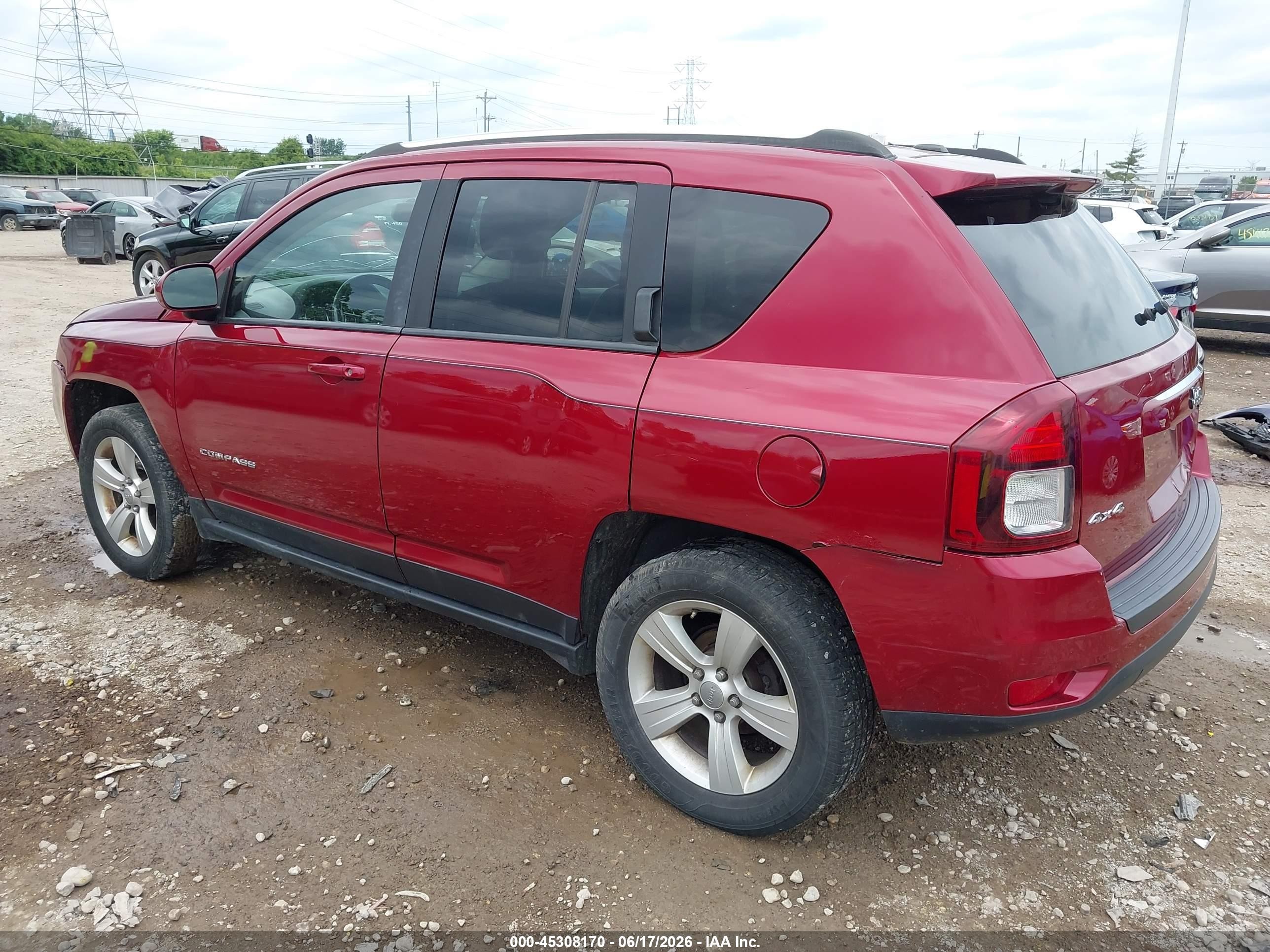2014 Jeep Compass Latitude Red vin: 1C4NJDEB4ED722530