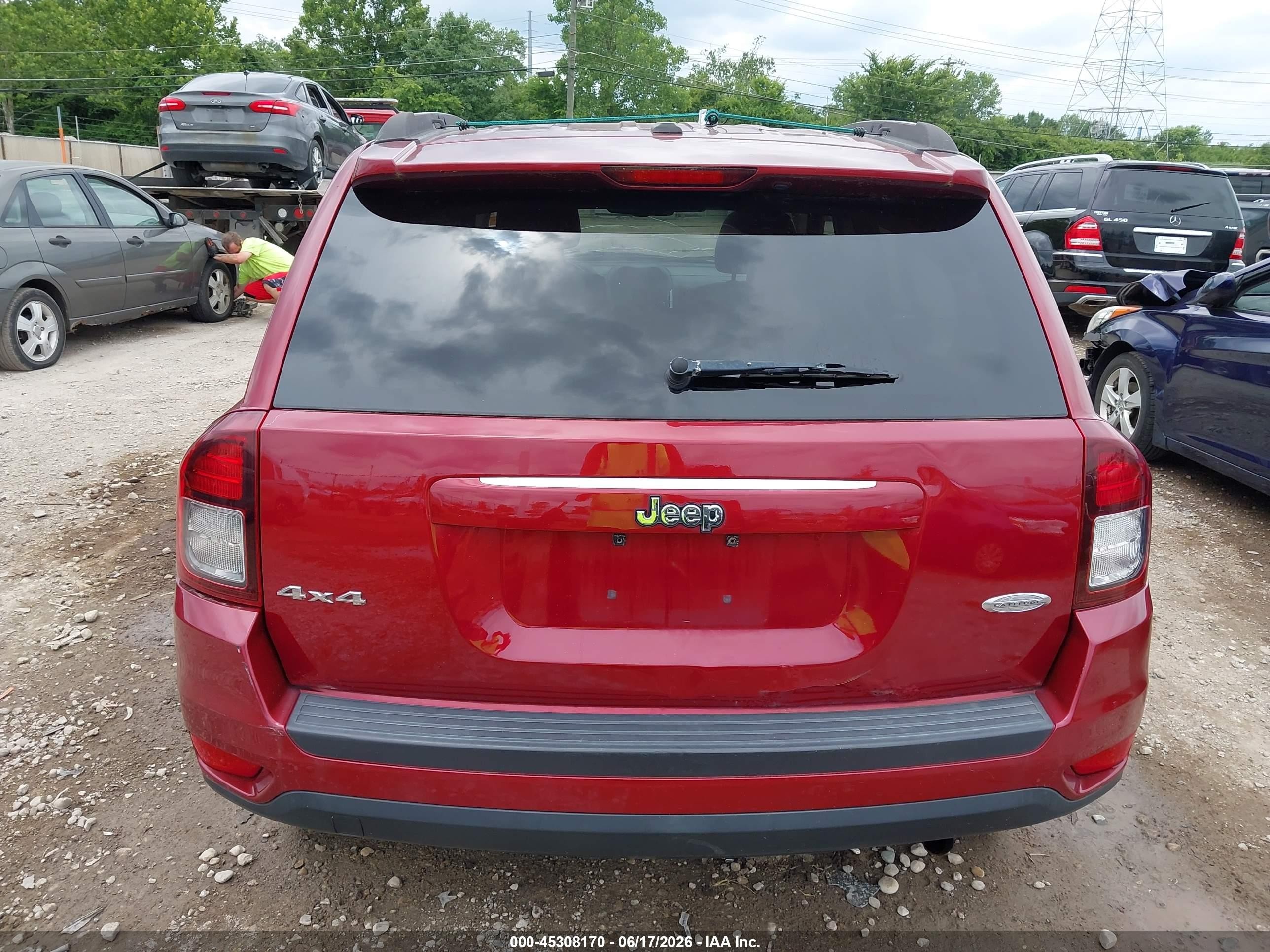 2014 Jeep Compass Latitude Red vin: 1C4NJDEB4ED722530