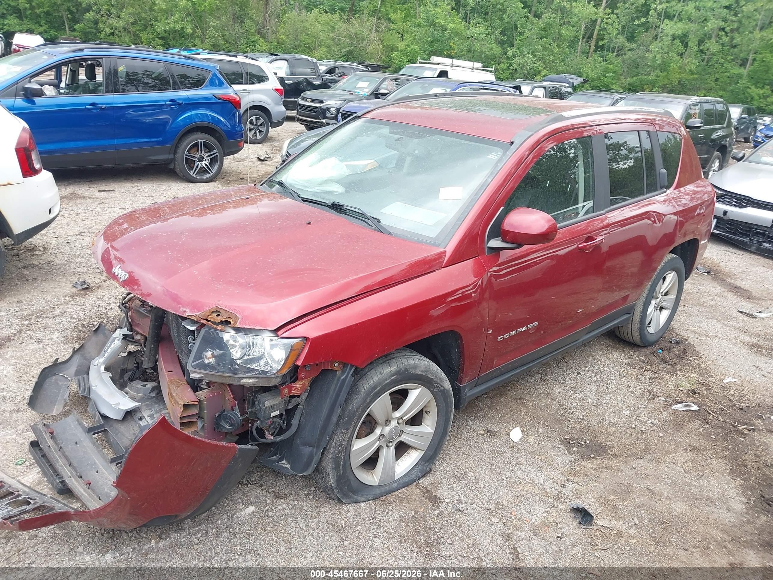 2014 Jeep Compass Latitude Красный vin: 1C4NJDEB4ED898171