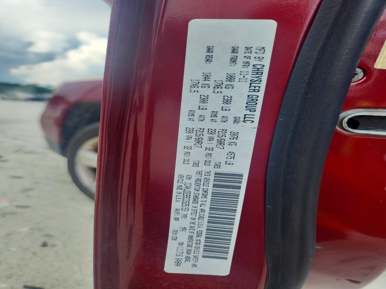 2012 Jeep Compass Latitude Red vin: 1C4NJDEB5CD525153