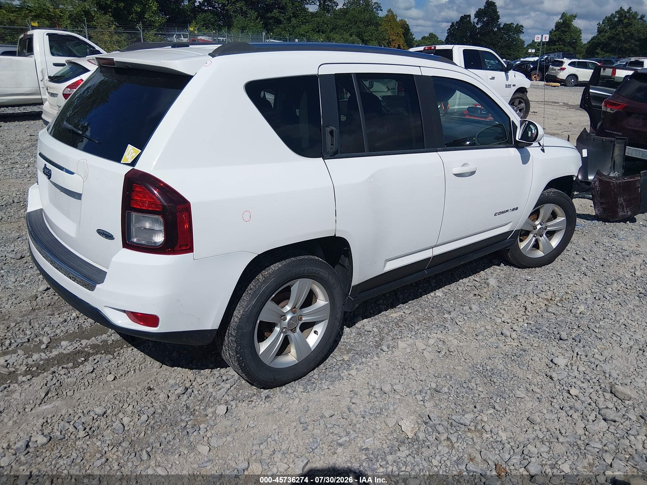 2015 Jeep Compass High Altitude Edition White vin: 1C4NJDEB5FD168772