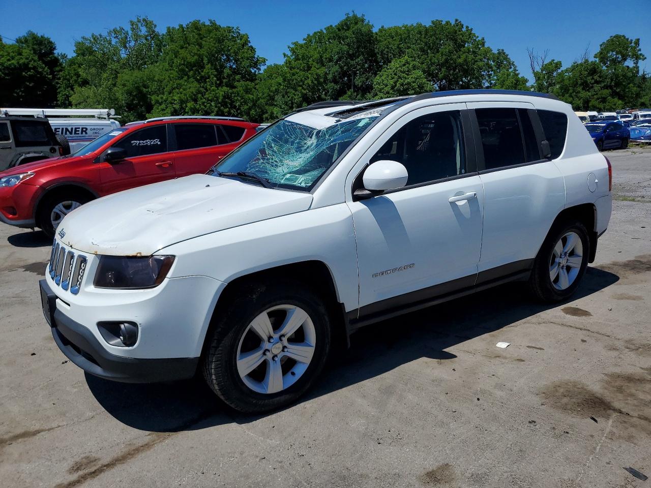2014 Jeep Compass Latitude White vin: 1C4NJDEB6ED521471