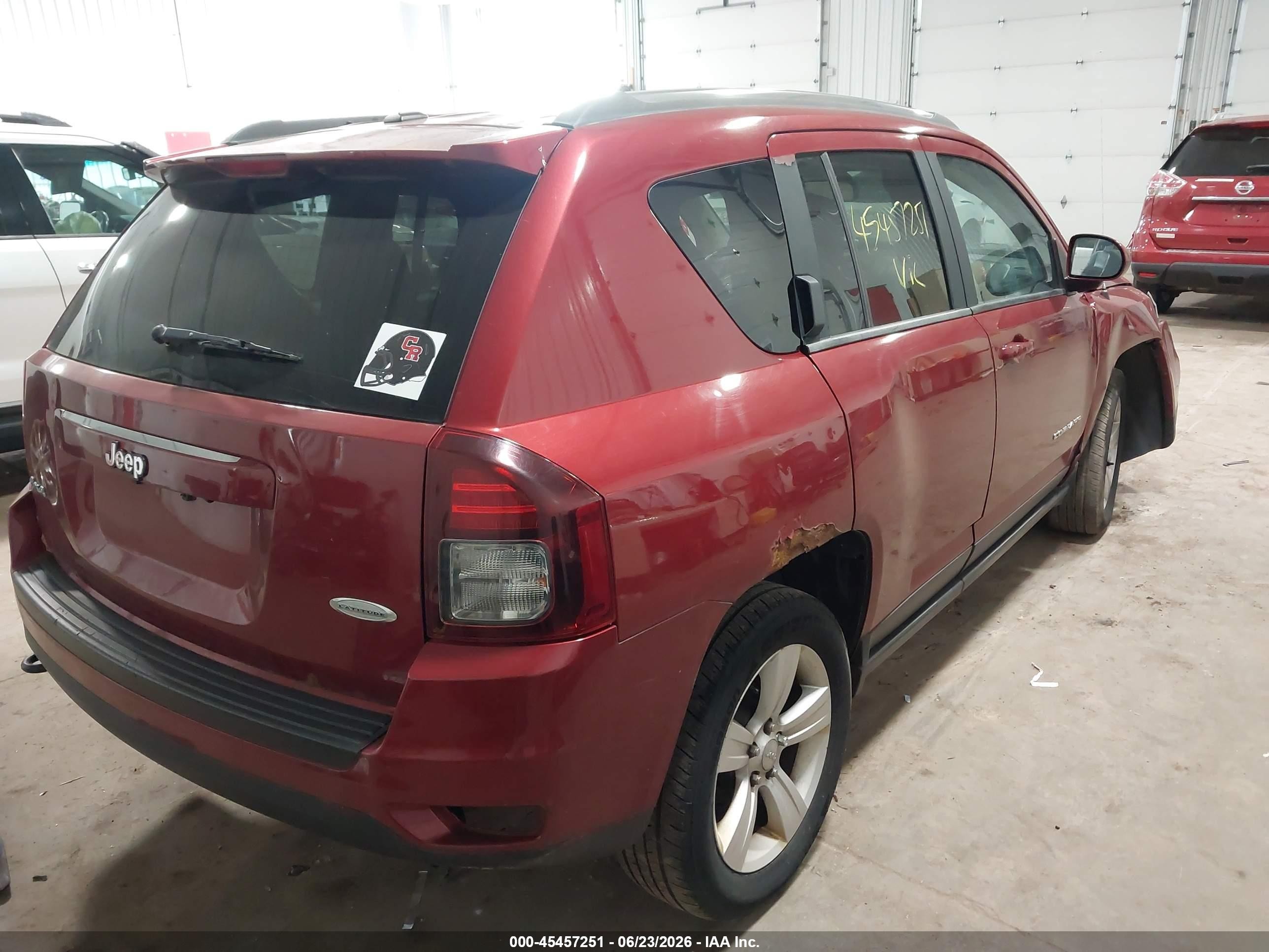 2014 Jeep Compass Latitude Red vin: 1C4NJDEB9ED646903