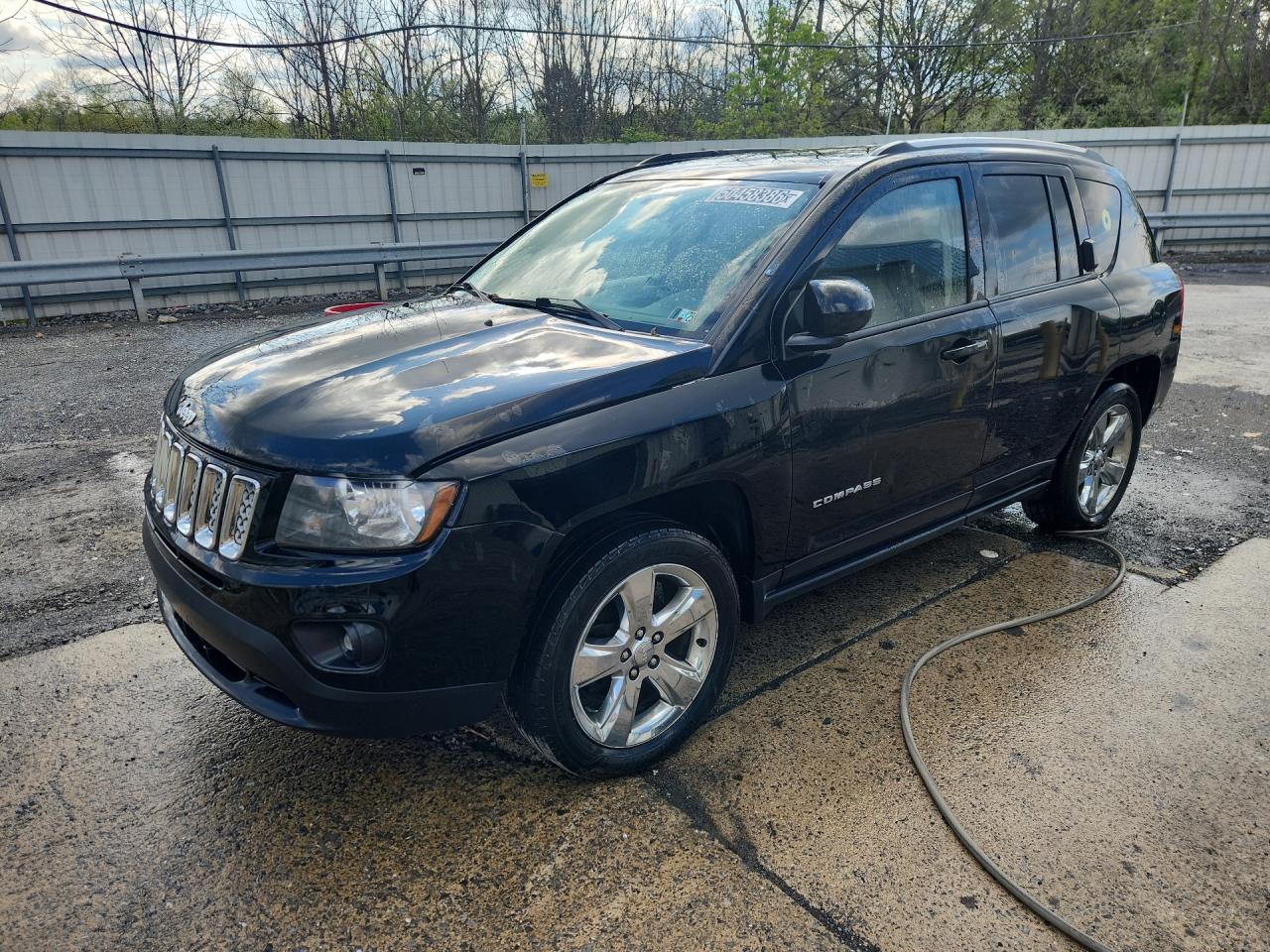 2014 Jeep Compass Latitude Black vin: 1C4NJDEB9ED817052 Damage: Left Front Door, Dent(S) W/ Paint Dmg, 7 To 8 Inches