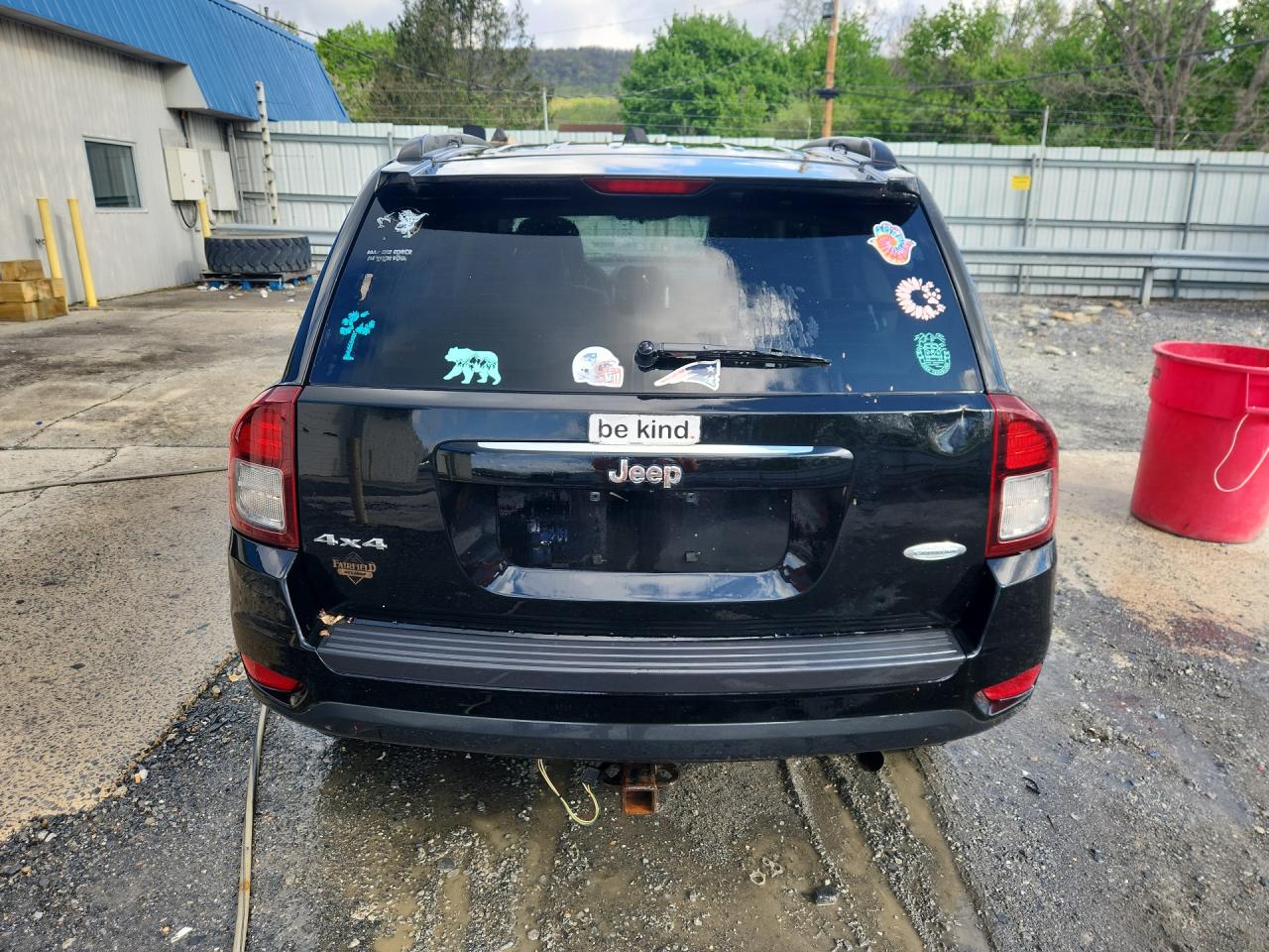 2014 Jeep Compass Latitude Black vin: 1C4NJDEB9ED817052 Damage: Lift Gate, Dent(S) W/ Paint Dmg, 9 To 10 Inches