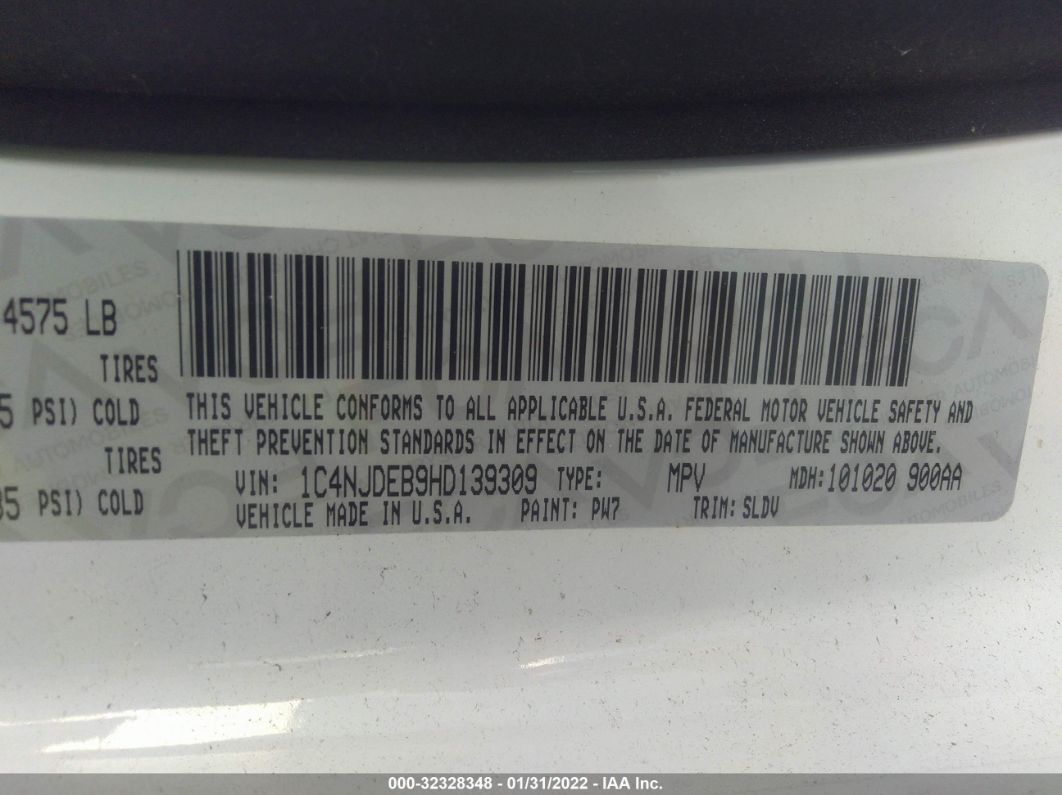 2017 Jeep Compass High Altitude White vin: 1C4NJDEB9HD139309