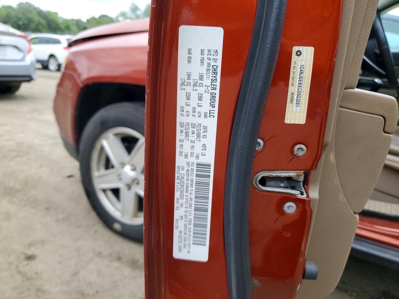 2012 Jeep Compass Latitude Orange vin: 1C4NJDEBXCD603281
