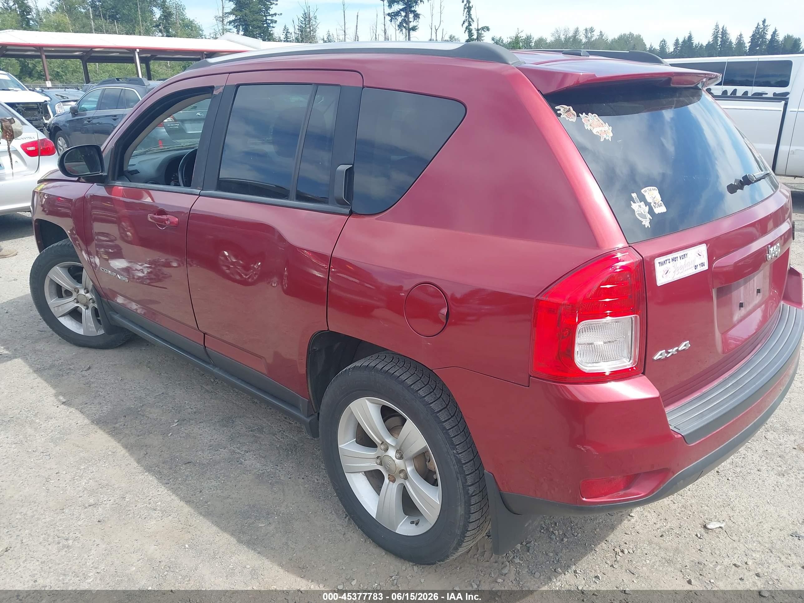 2013 Jeep Compass Latitude Red vin: 1C4NJDEBXDD221883