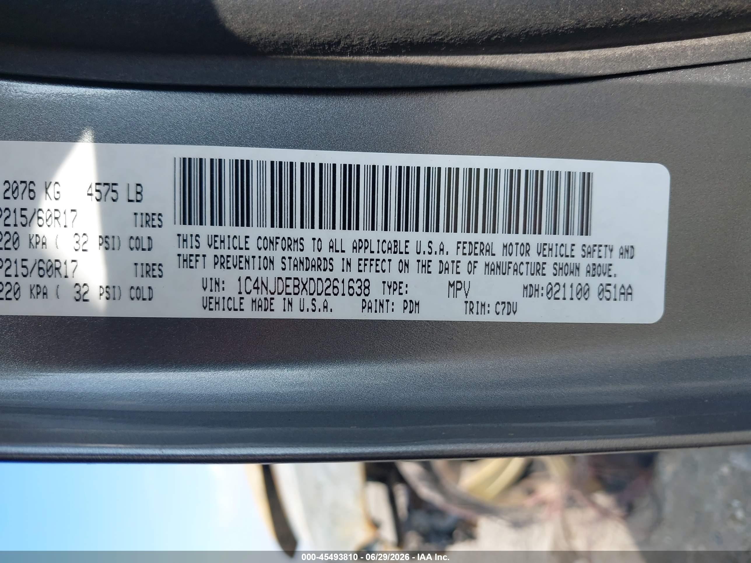 2013 Jeep Compass Latitude Gray vin: 1C4NJDEBXDD261638