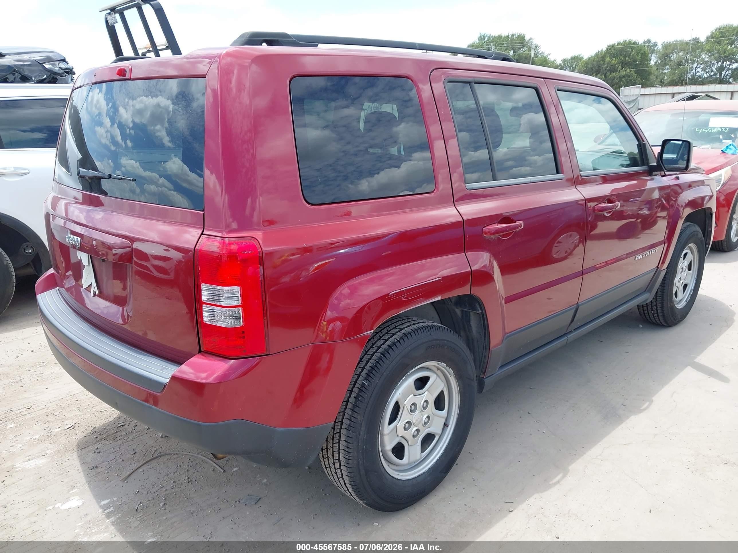 2014 Jeep Patriot Sport Red vin: 1C4NJPBA0ED504968