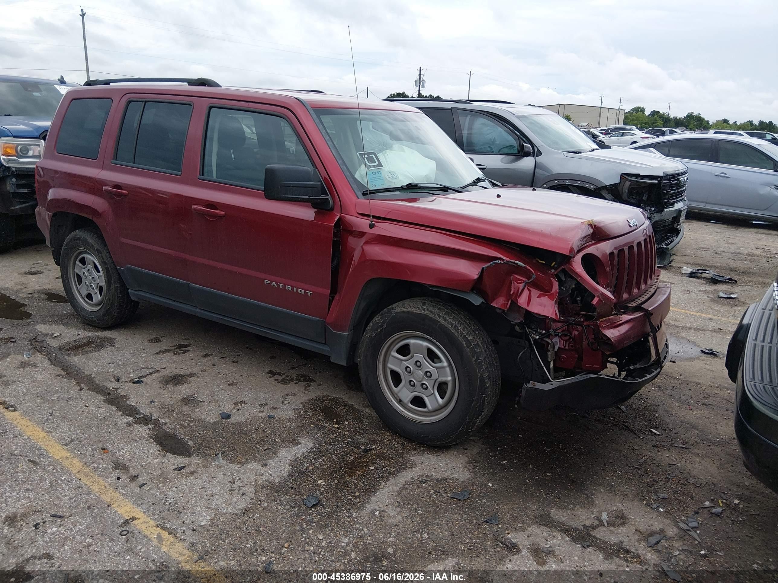 2015 Jeep Patriot Sport Red vin: 1C4NJPBA0FD219513