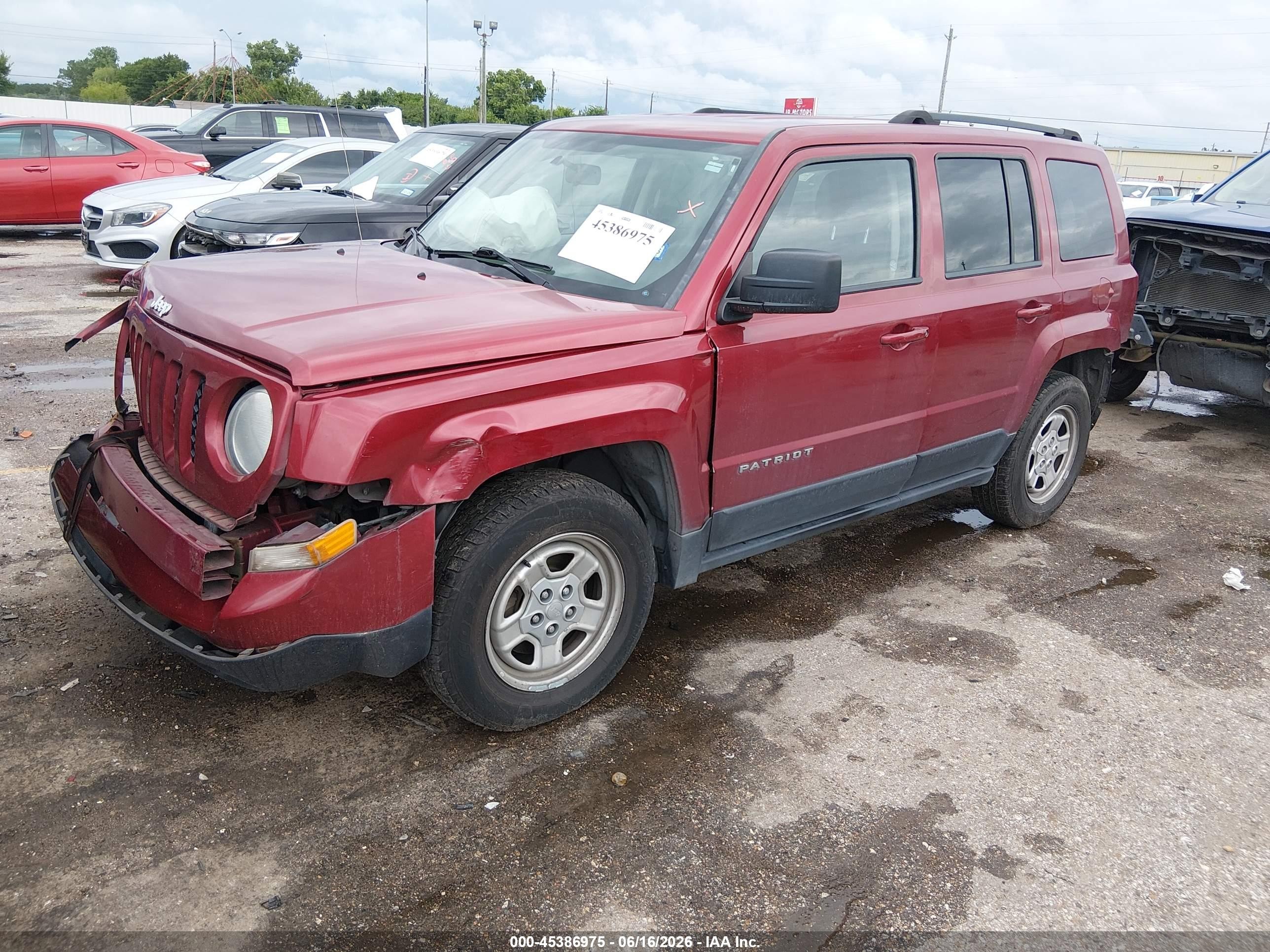 2015 Jeep Patriot Sport Red vin: 1C4NJPBA0FD219513
