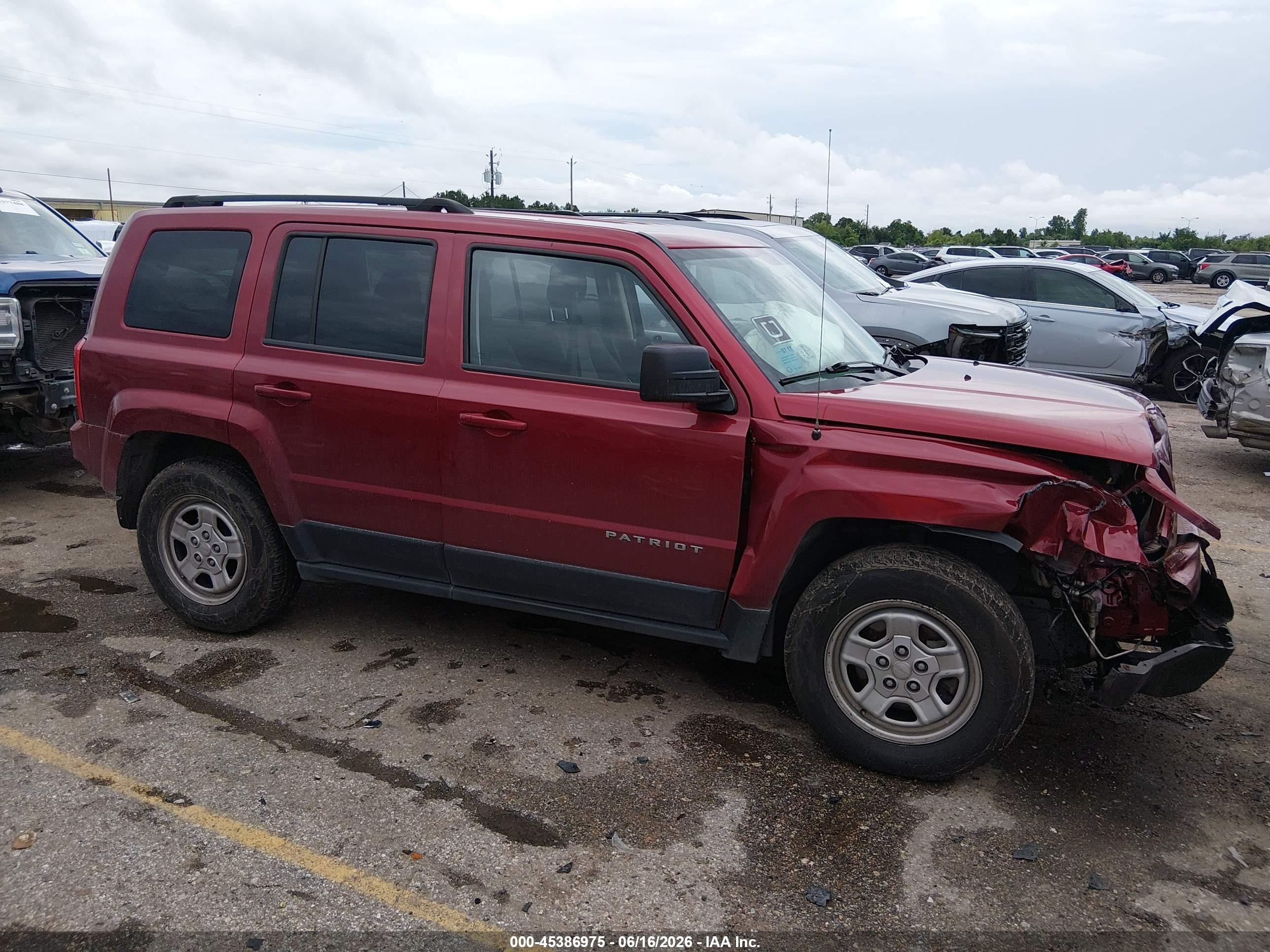 2015 Jeep Patriot Sport Red vin: 1C4NJPBA0FD219513
