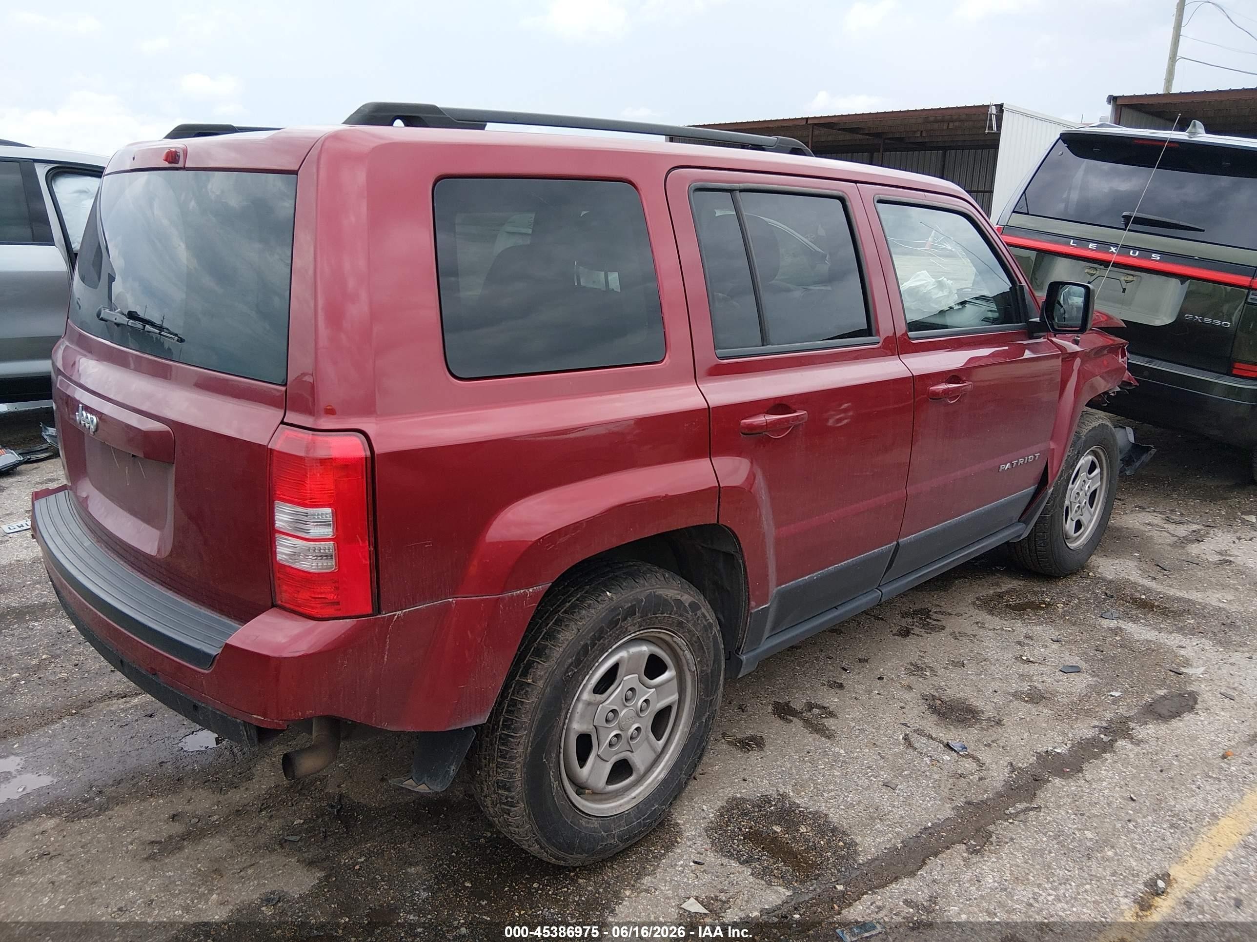 2015 Jeep Patriot Sport Red vin: 1C4NJPBA0FD219513