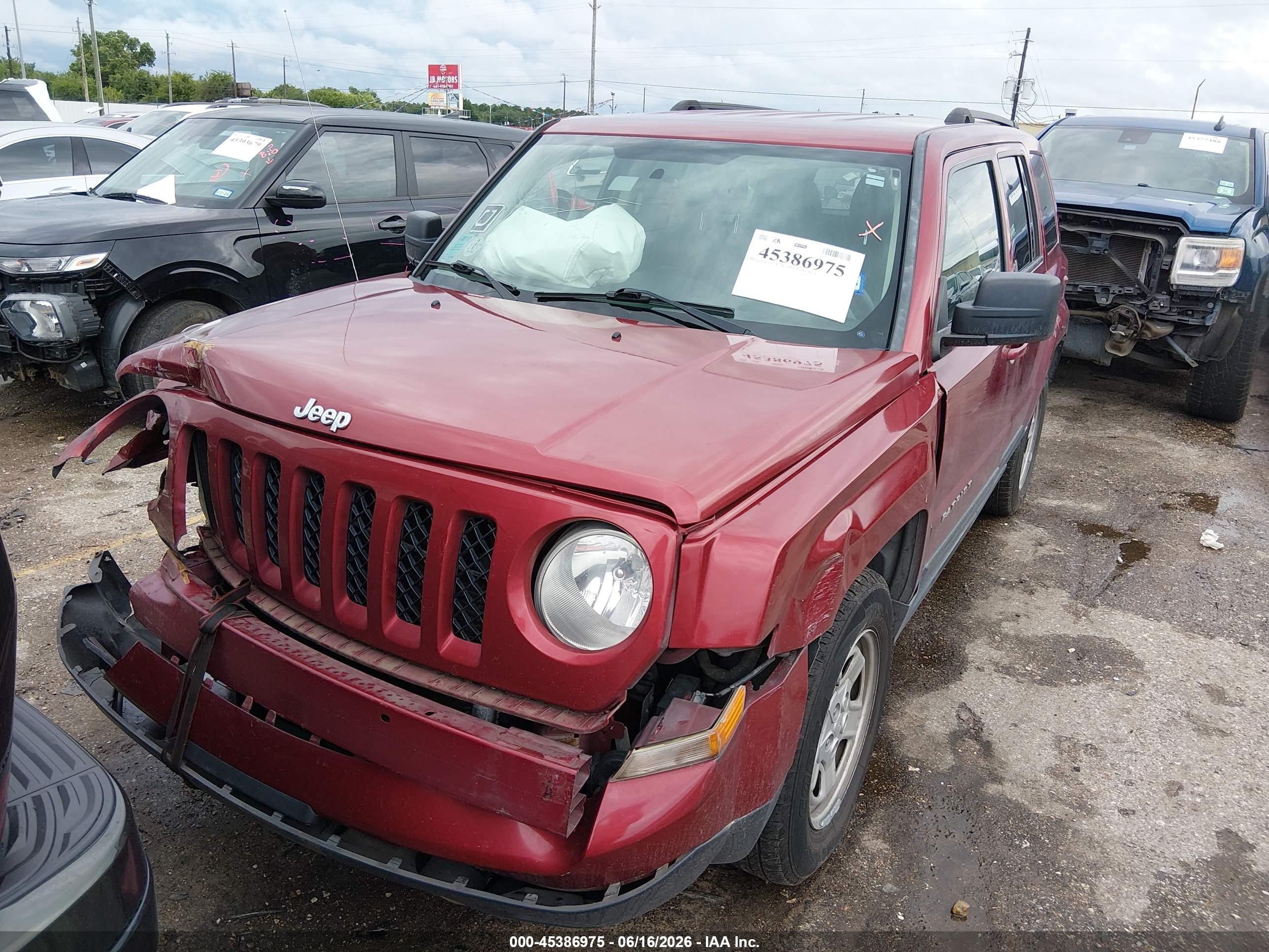 2015 Jeep Patriot Sport Red vin: 1C4NJPBA0FD219513