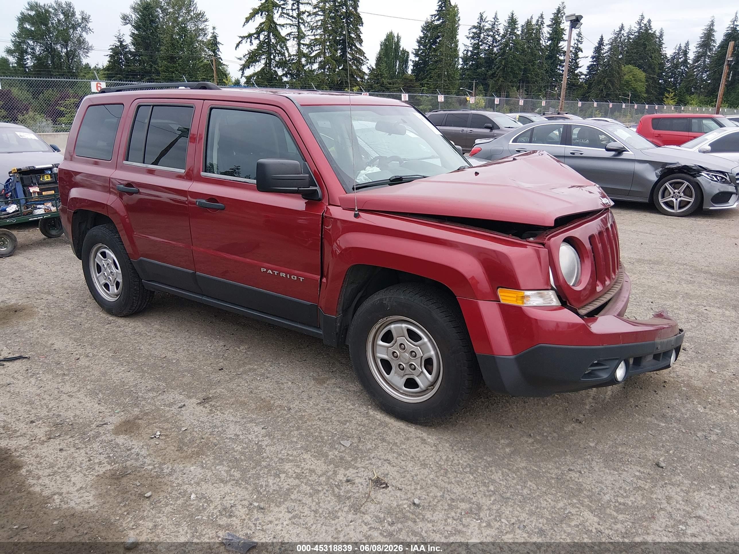 2012 Jeep Patriot Sport Red vin: 1C4NJPBA1CD542254