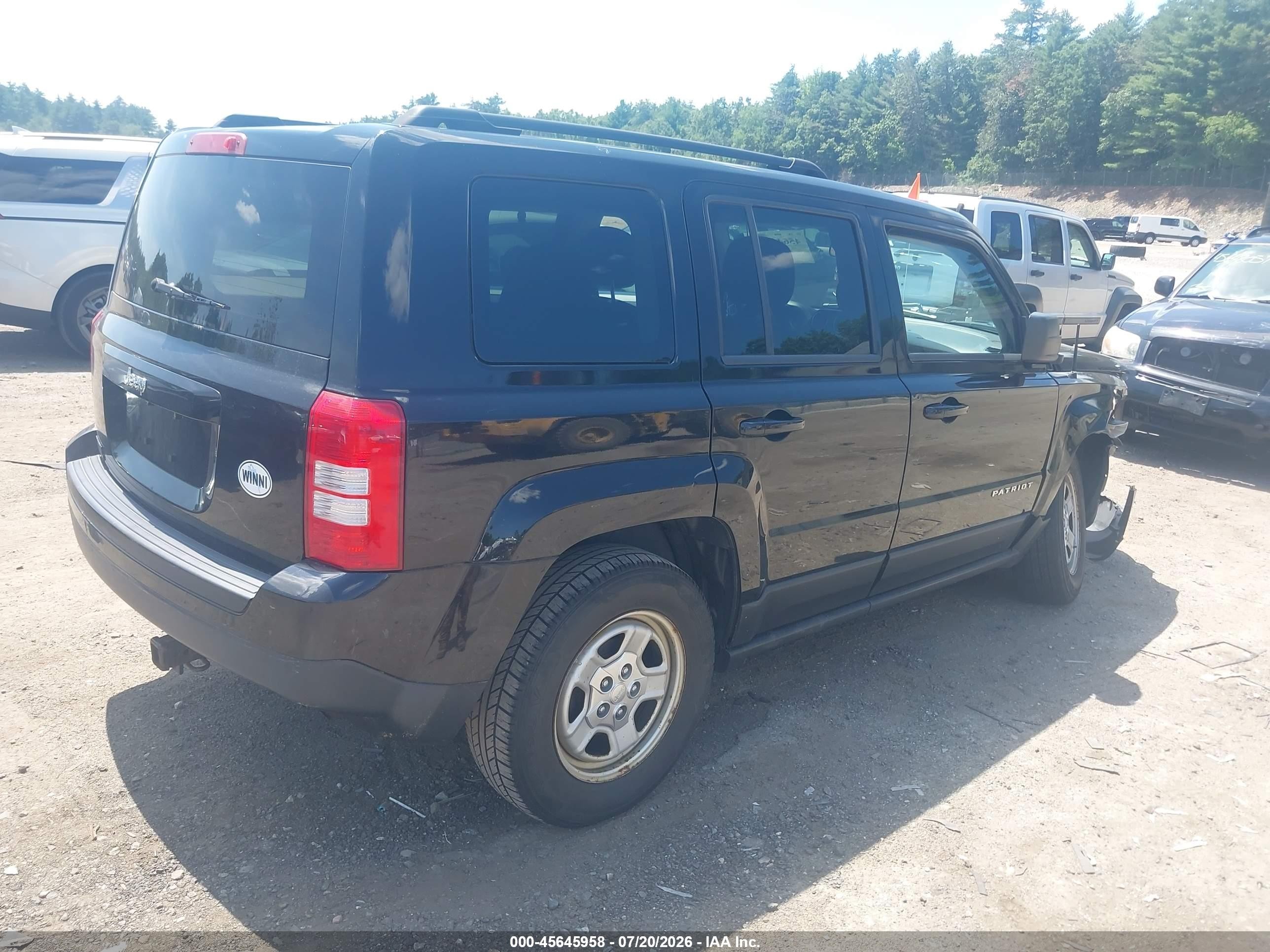 2012 Jeep Patriot Sport Black vin: 1C4NJPBA1CD627434