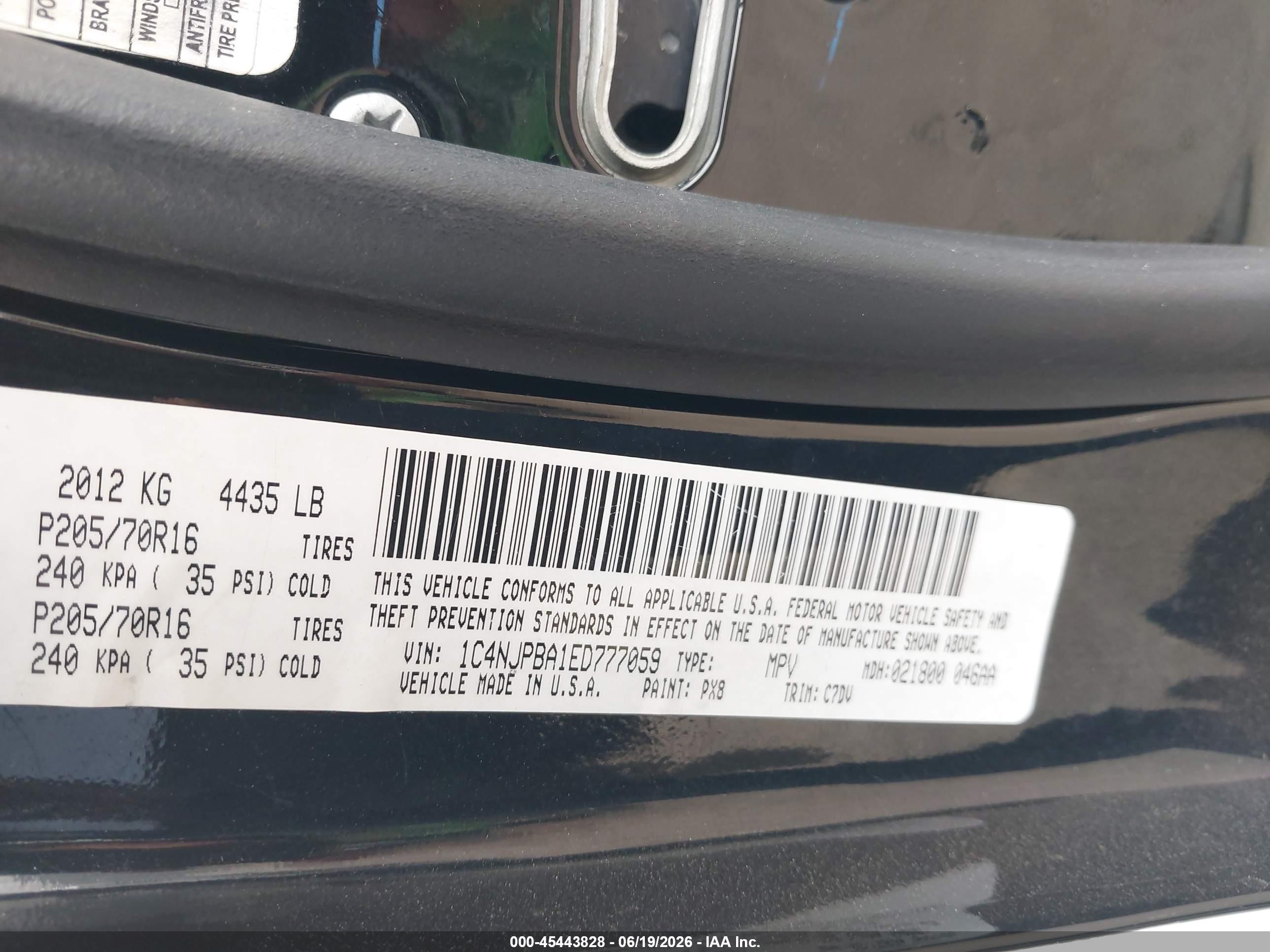 2014 Jeep Patriot Sport Black vin: 1C4NJPBA1ED777059