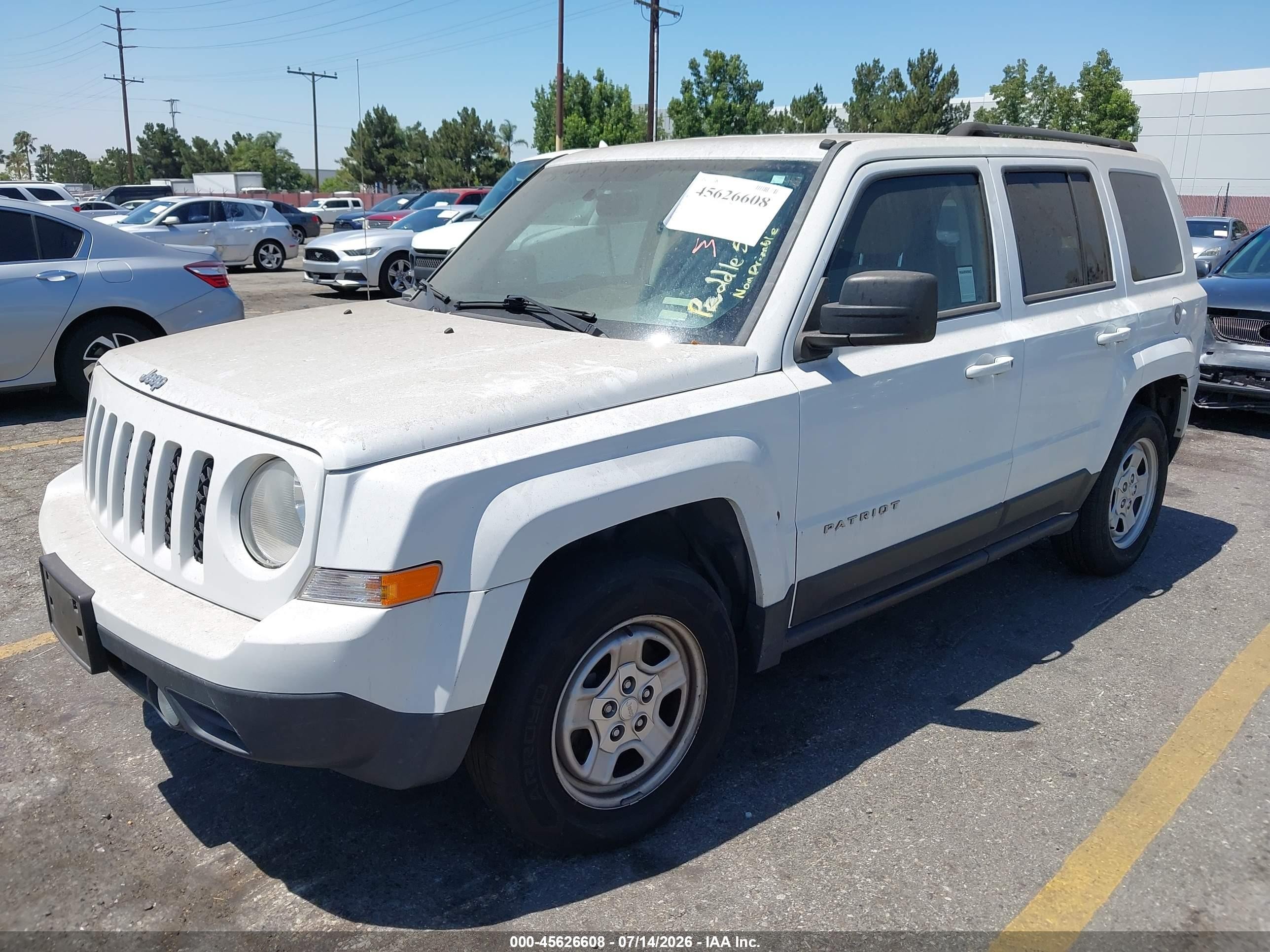 2015 Jeep Patriot Sport White vin: 1C4NJPBA1FD235431