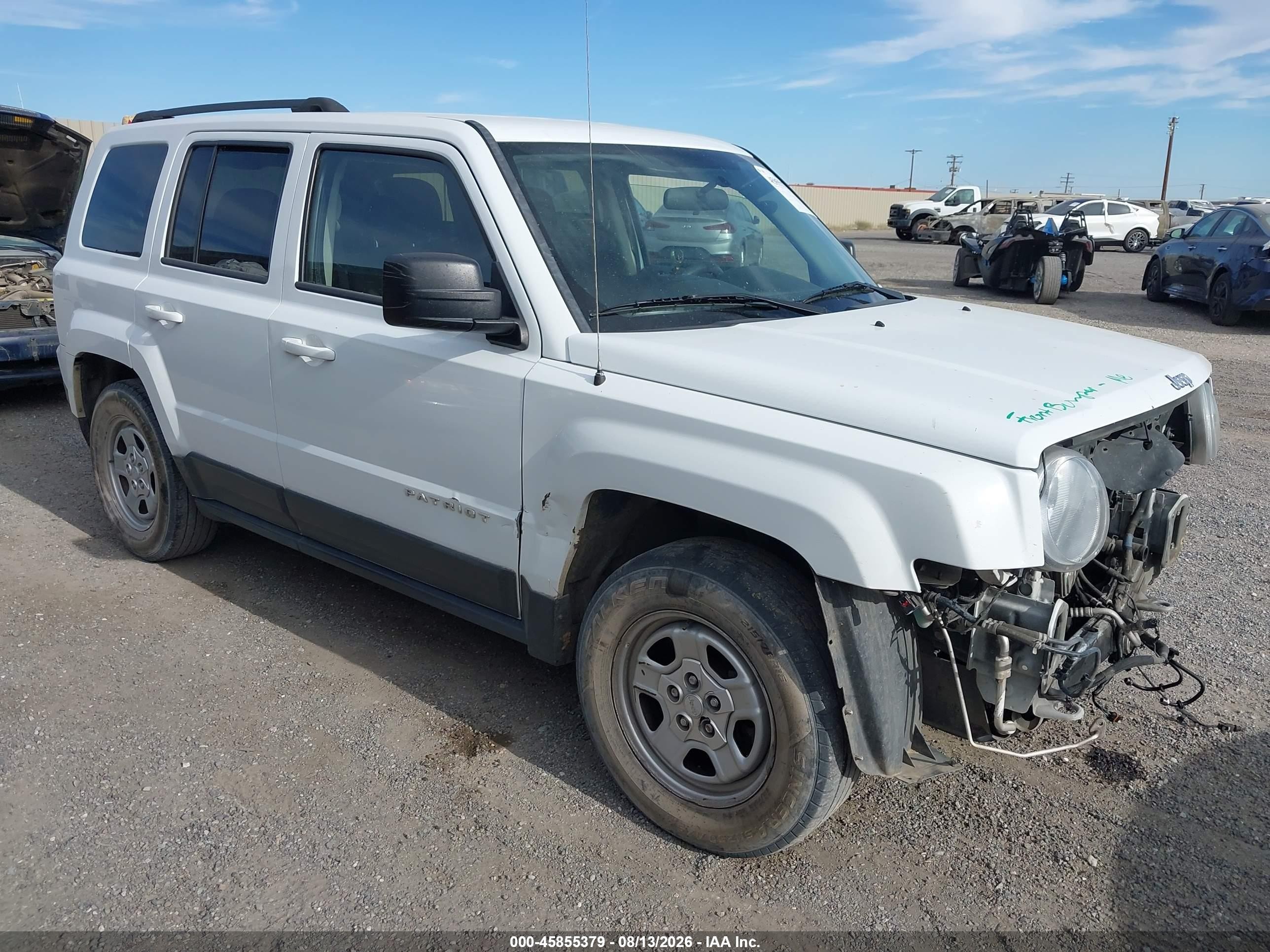 2015 Jeep Patriot Sport White vin: 1C4NJPBA1FD334055