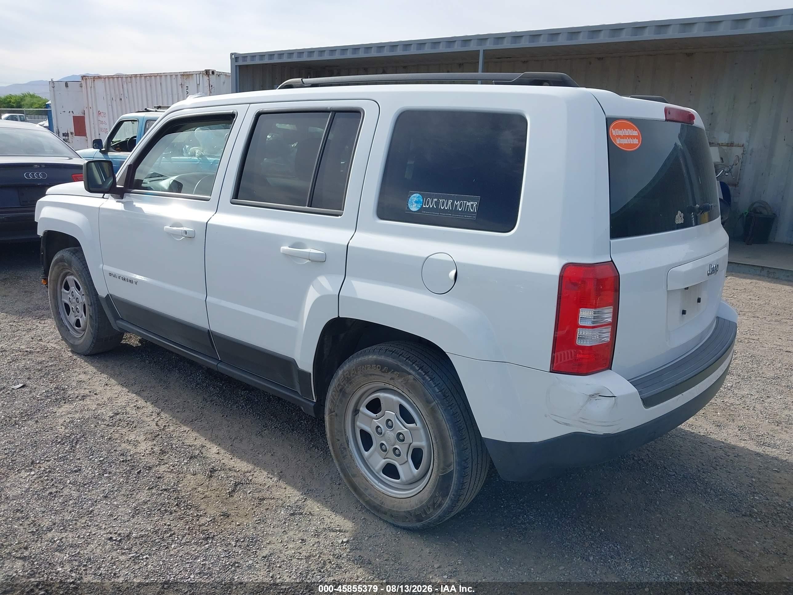 2015 Jeep Patriot Sport White vin: 1C4NJPBA1FD334055
