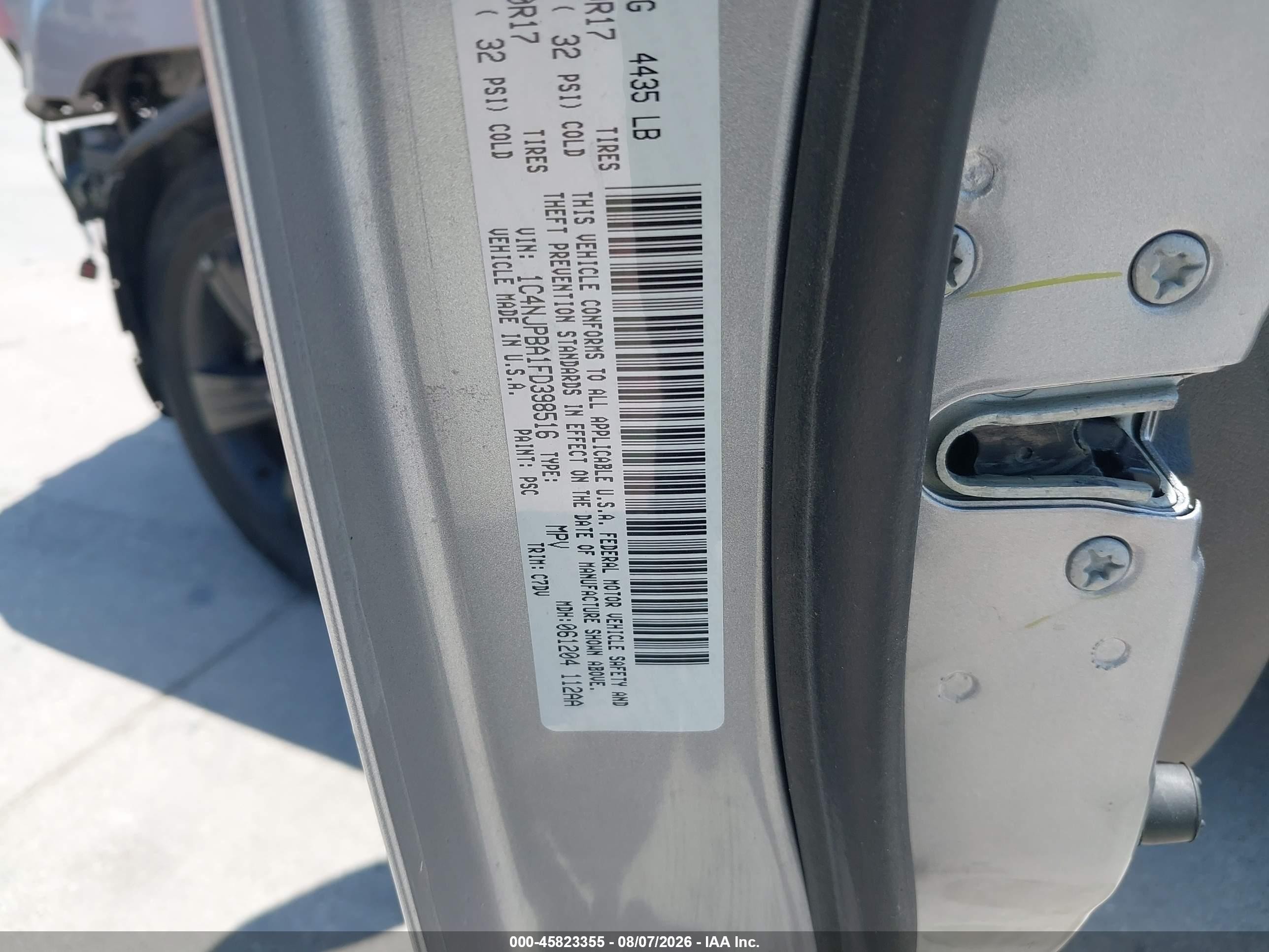 2015 Jeep Patriot Altitude Edition Серый vin: 1C4NJPBA1FD398516