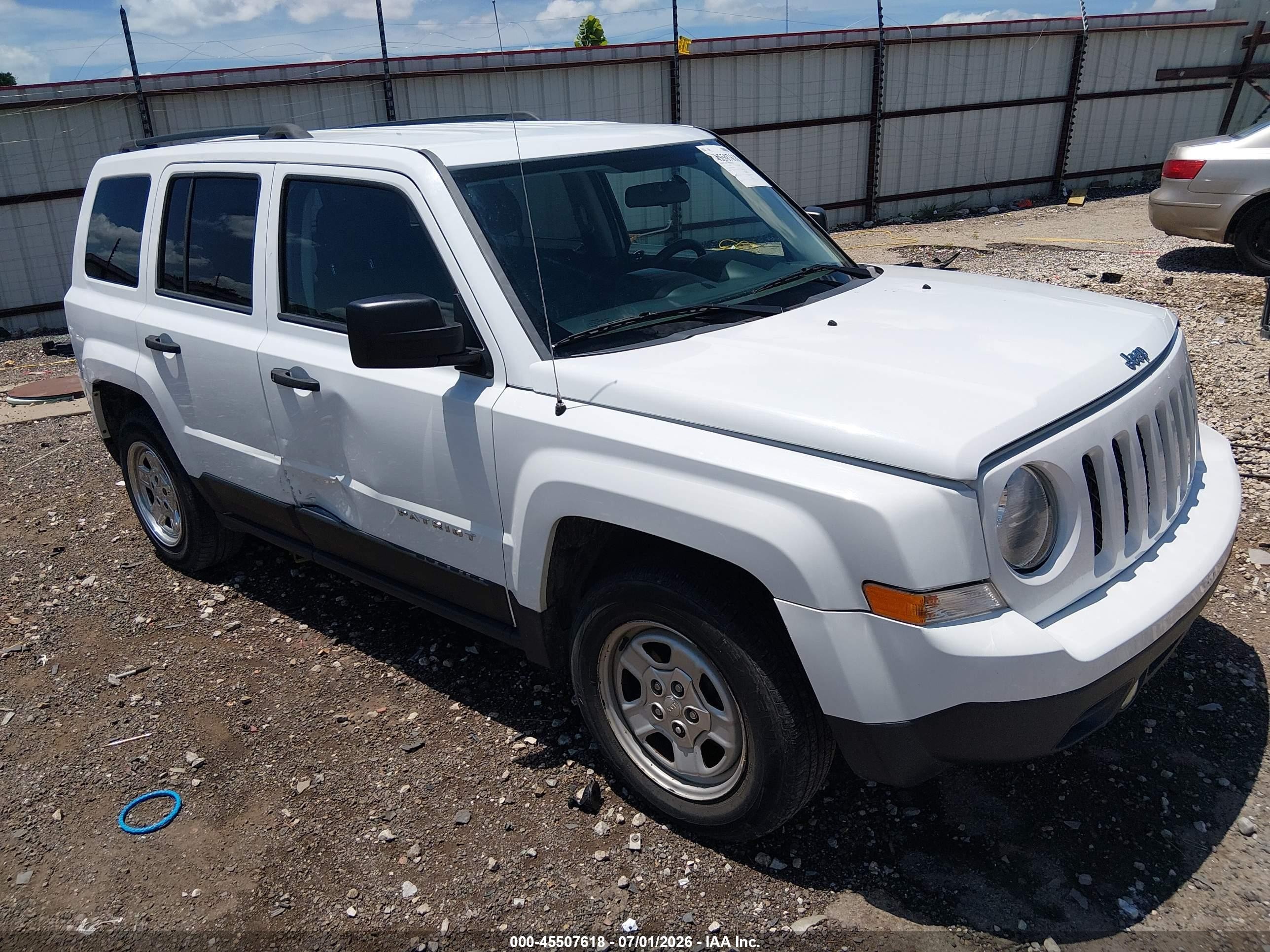 2015 Jeep Patriot Sport White vin: 1C4NJPBA1FD399584