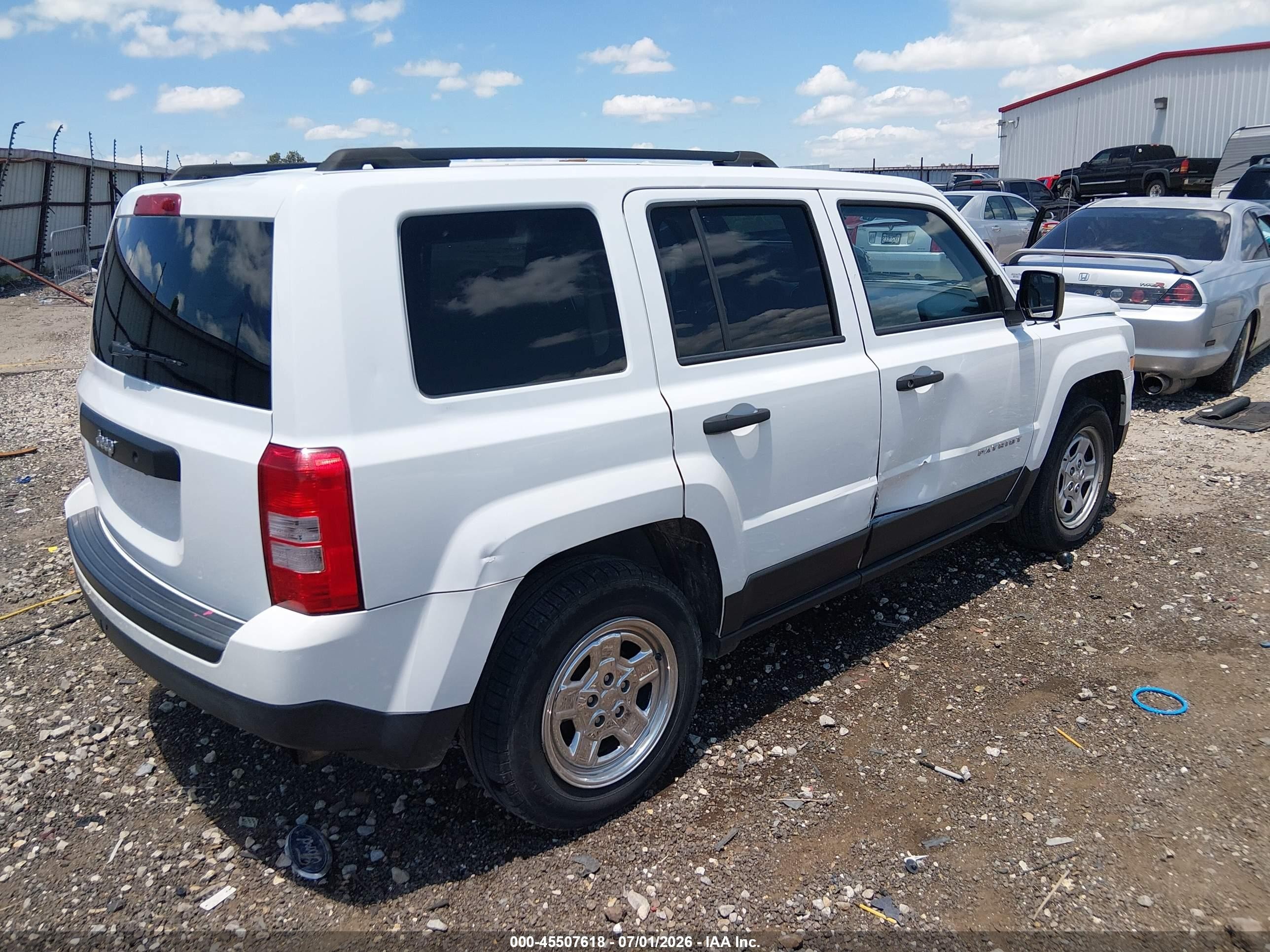 2015 Jeep Patriot Sport White vin: 1C4NJPBA1FD399584