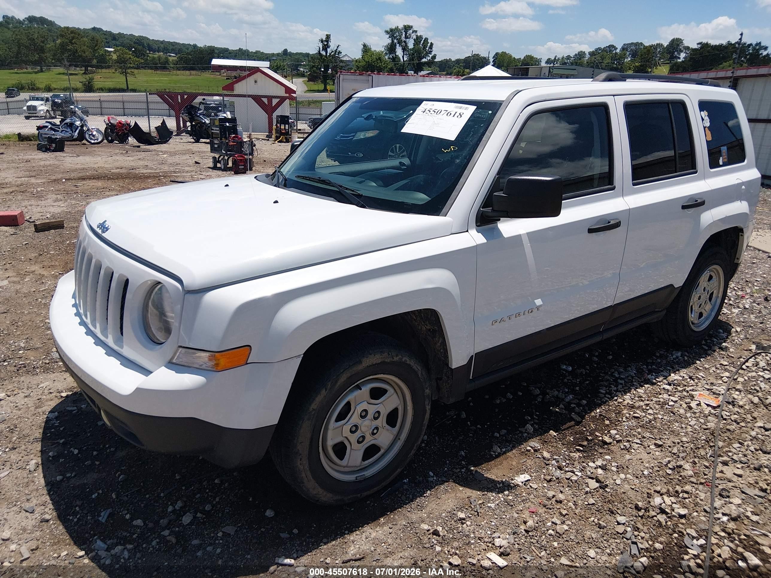2015 Jeep Patriot Sport White vin: 1C4NJPBA1FD399584