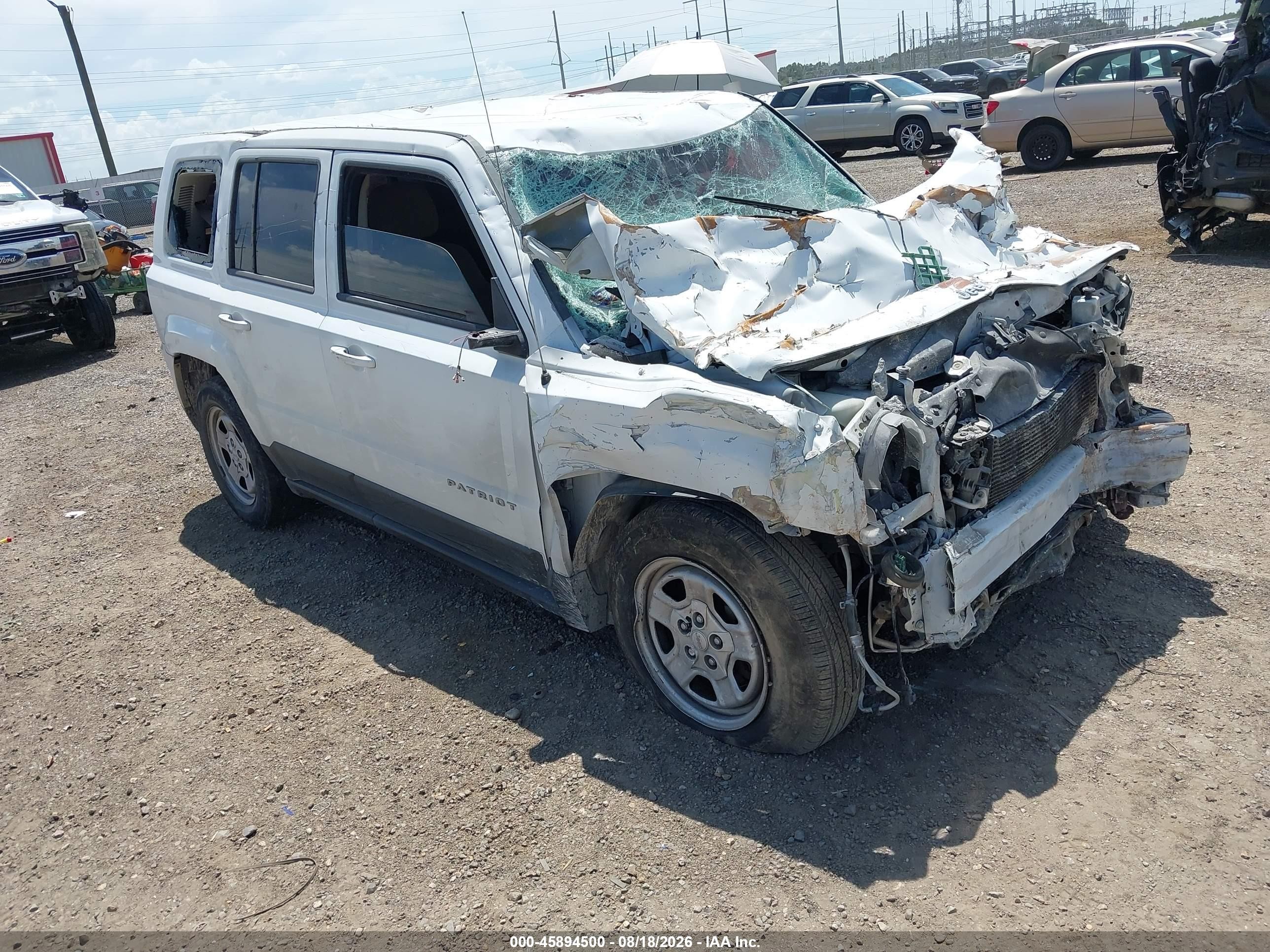 2012 Jeep Patriot Sport White vin: 1C4NJPBA2CD674214