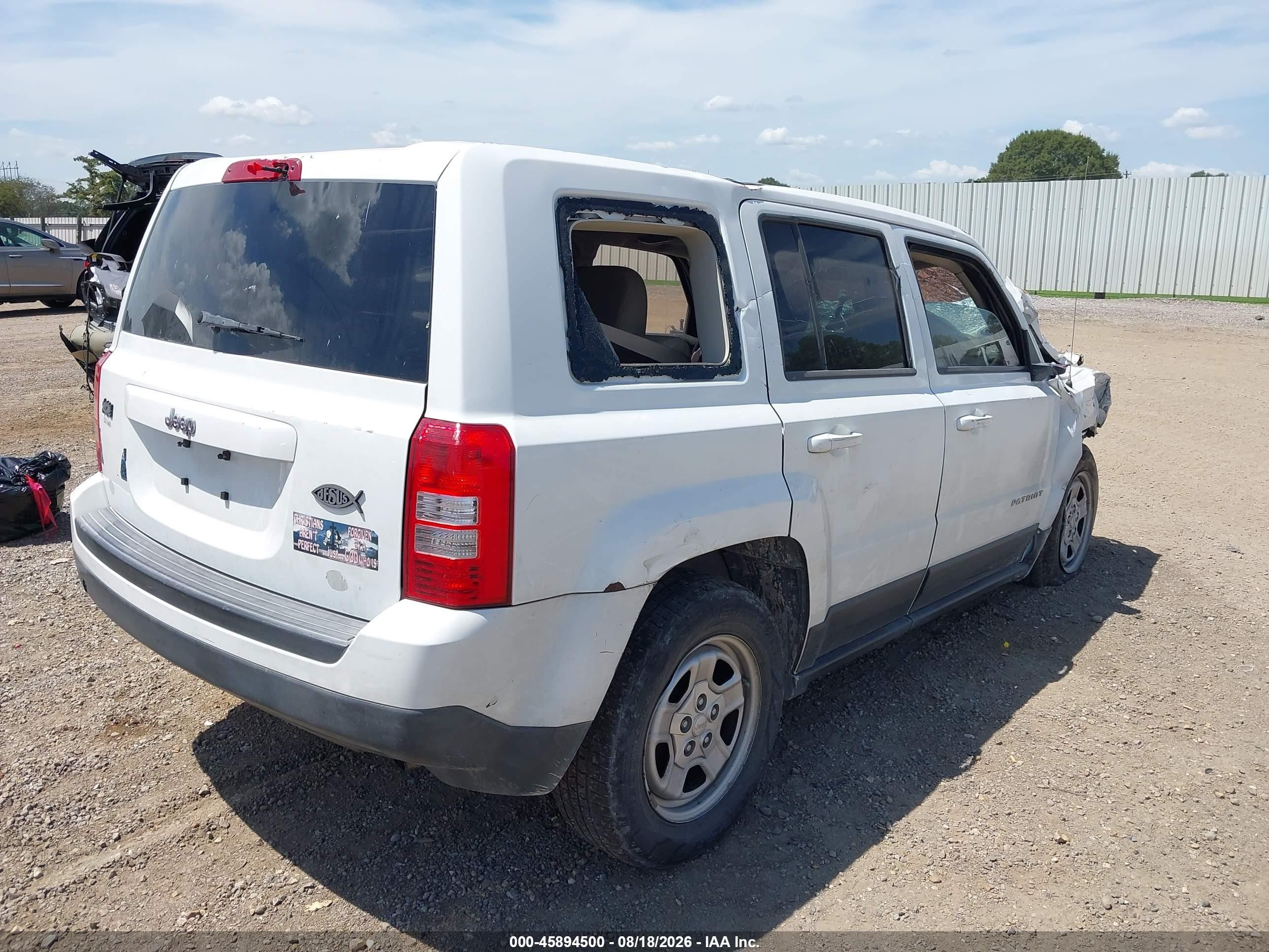 2012 Jeep Patriot Sport White vin: 1C4NJPBA2CD674214