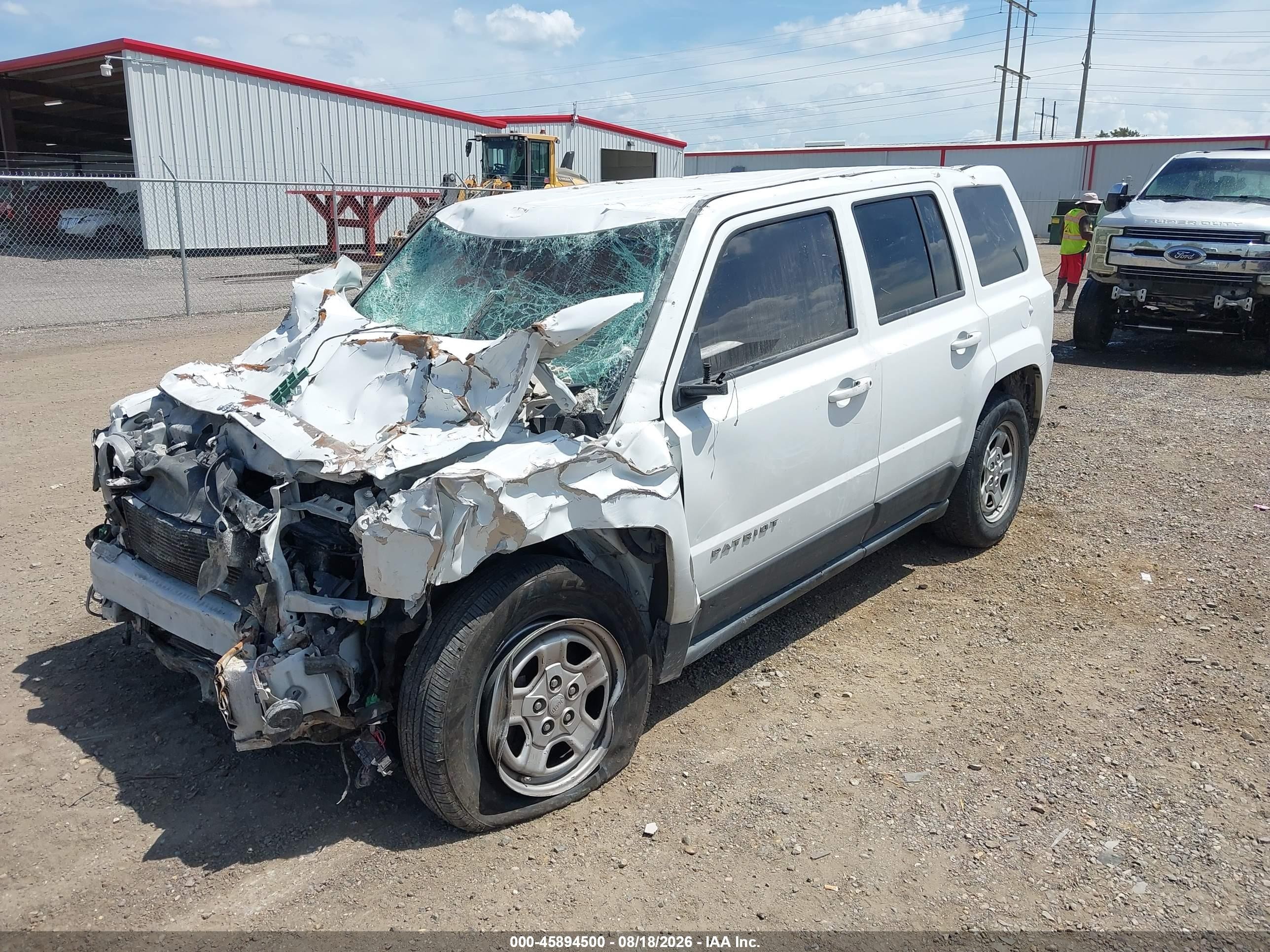 2012 Jeep Patriot Sport White vin: 1C4NJPBA2CD674214