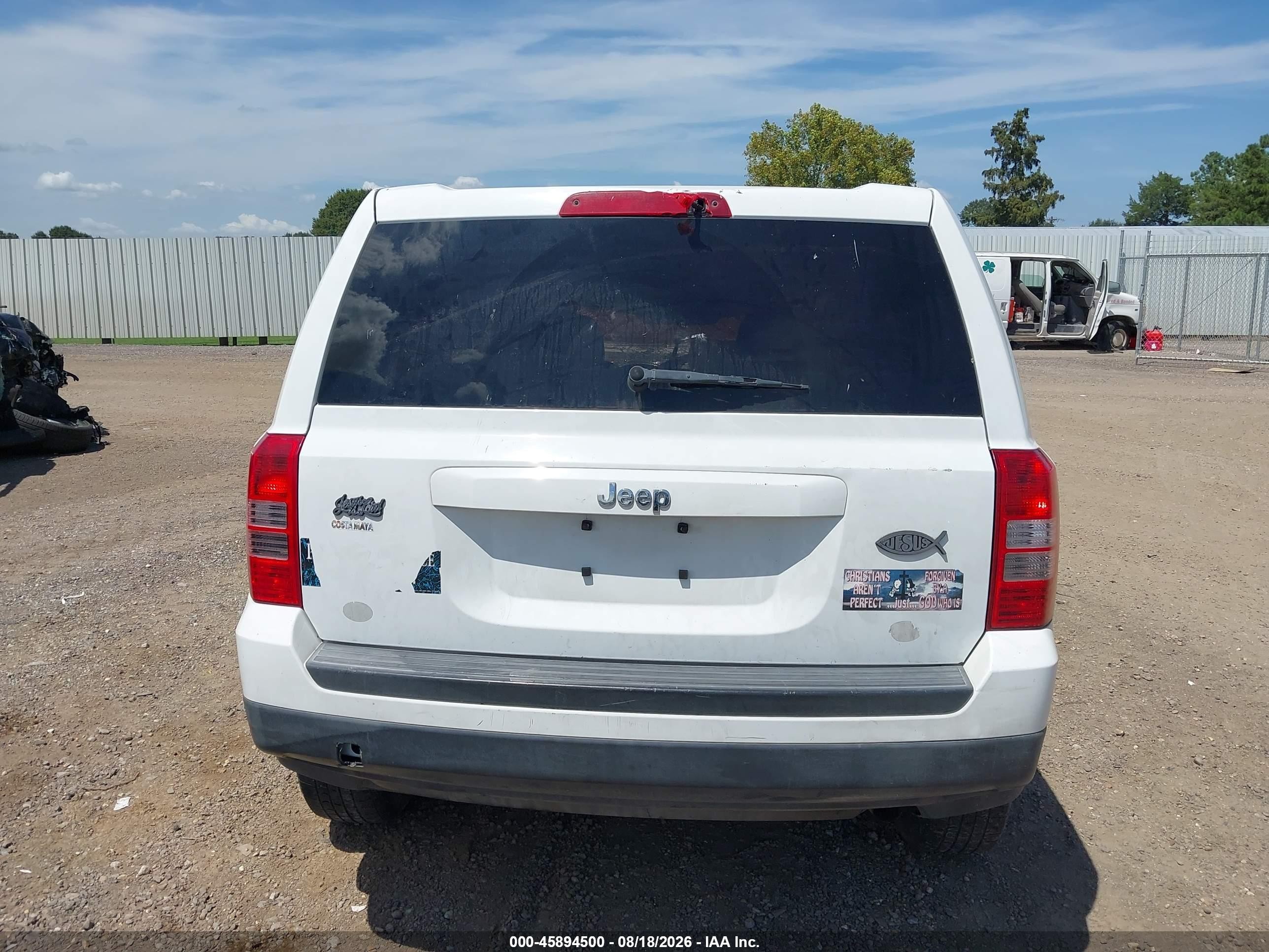 2012 Jeep Patriot Sport White vin: 1C4NJPBA2CD674214