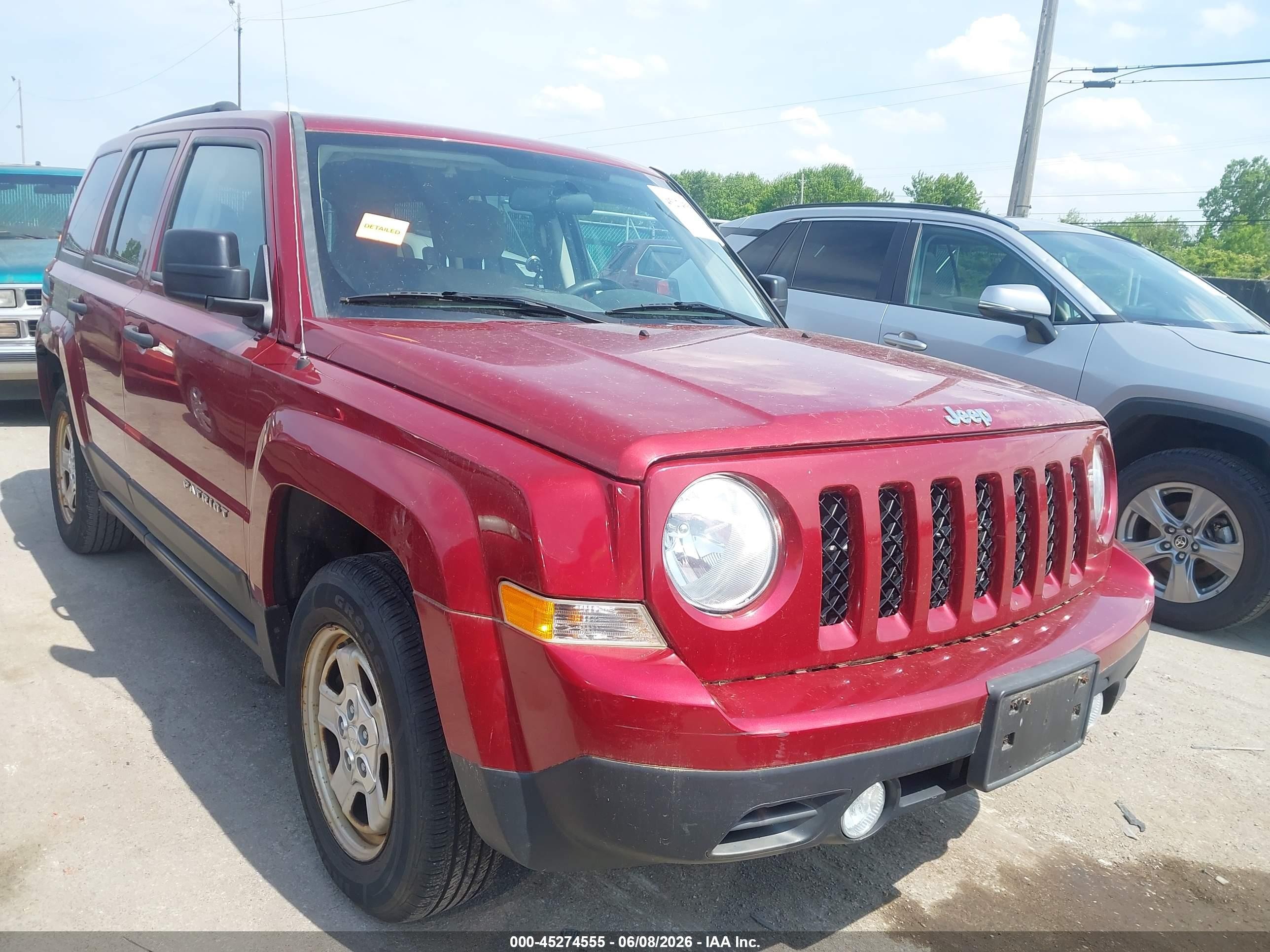 2013 Jeep Patriot Sport Red vin: 1C4NJPBA2DD122147