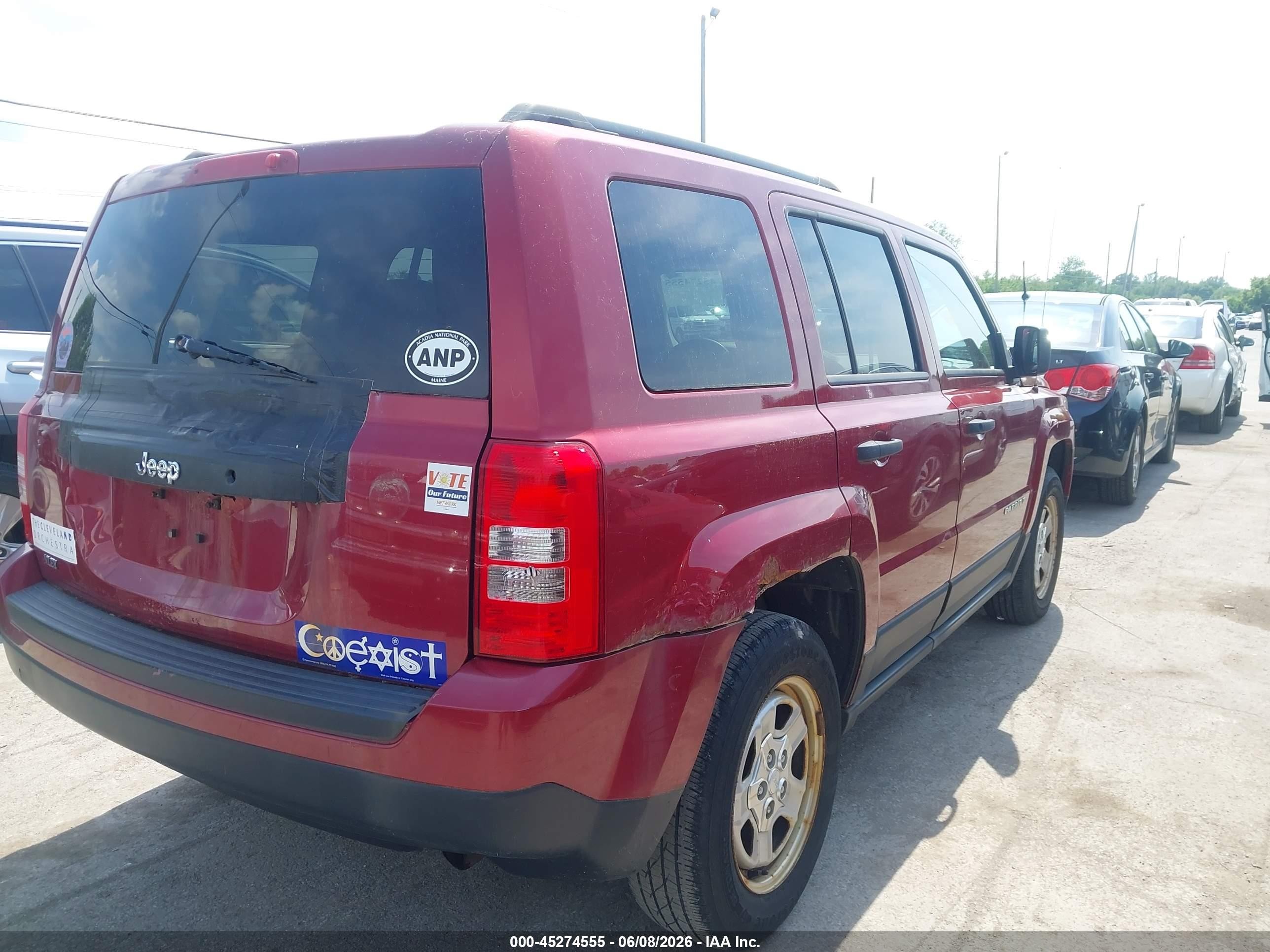 2013 Jeep Patriot Sport Red vin: 1C4NJPBA2DD122147